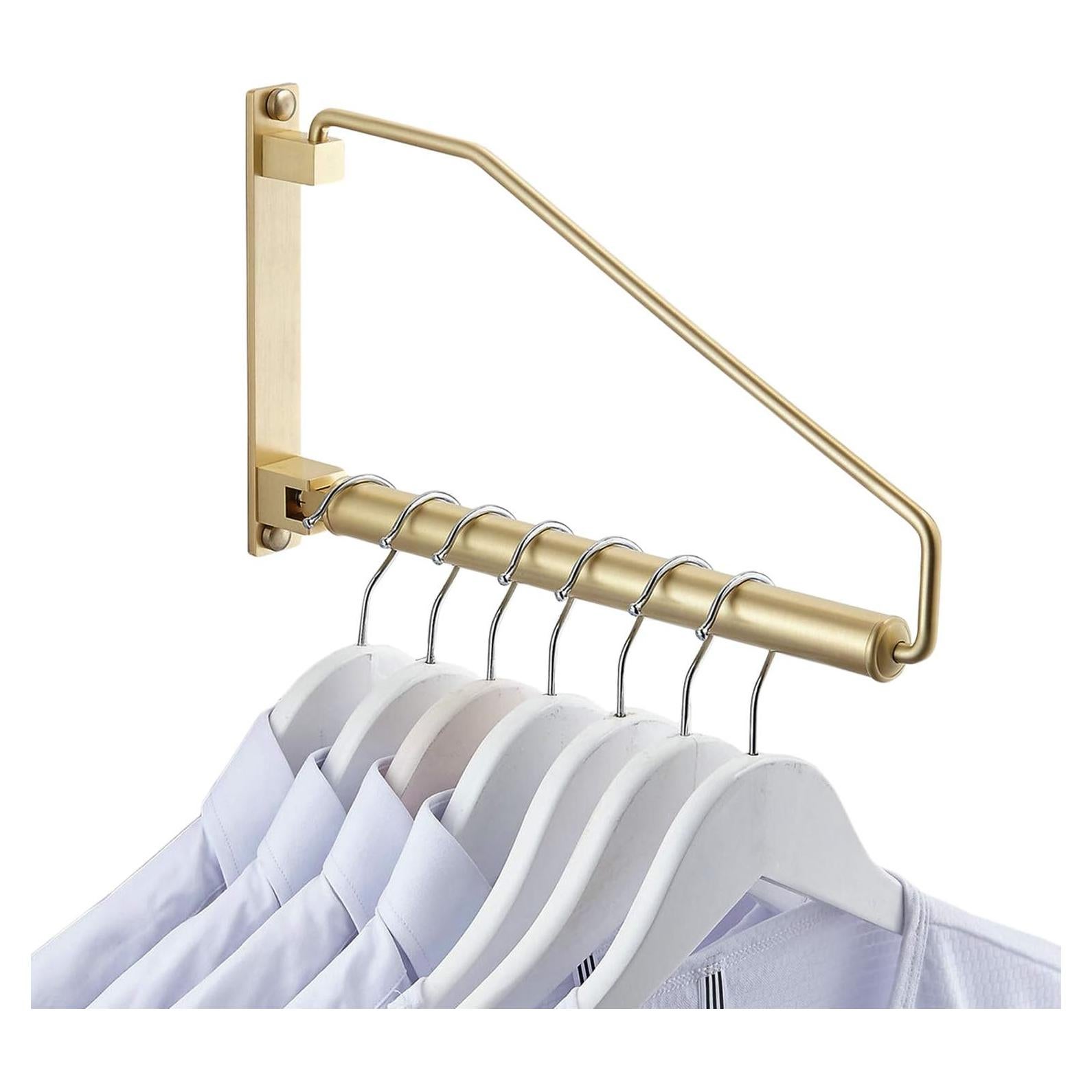 Perchero Plegable NEWRAIN Montado en Pared Latón Oro Cepillado