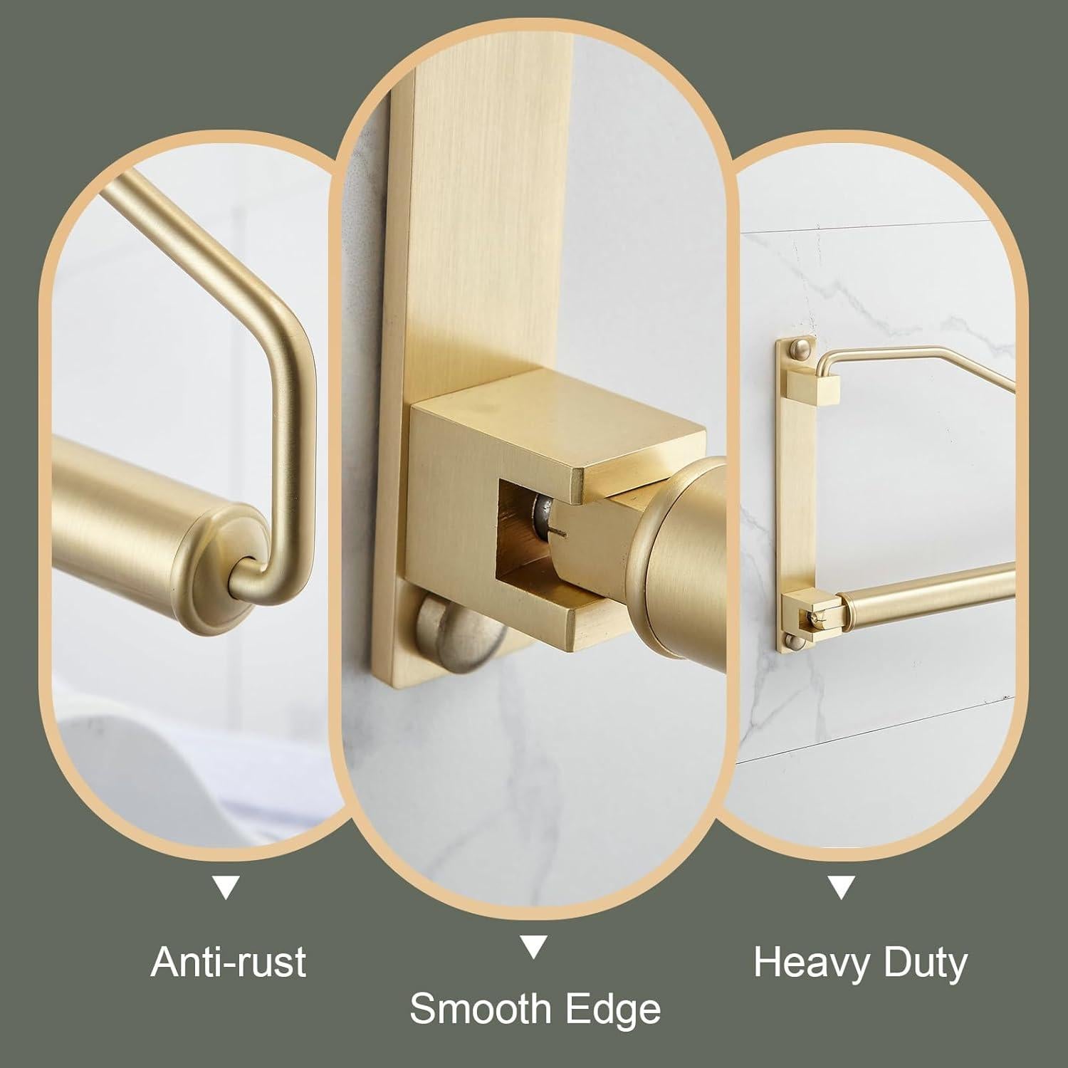 Perchero Plegable NEWRAIN Montado en Pared Latón Oro Cepillado