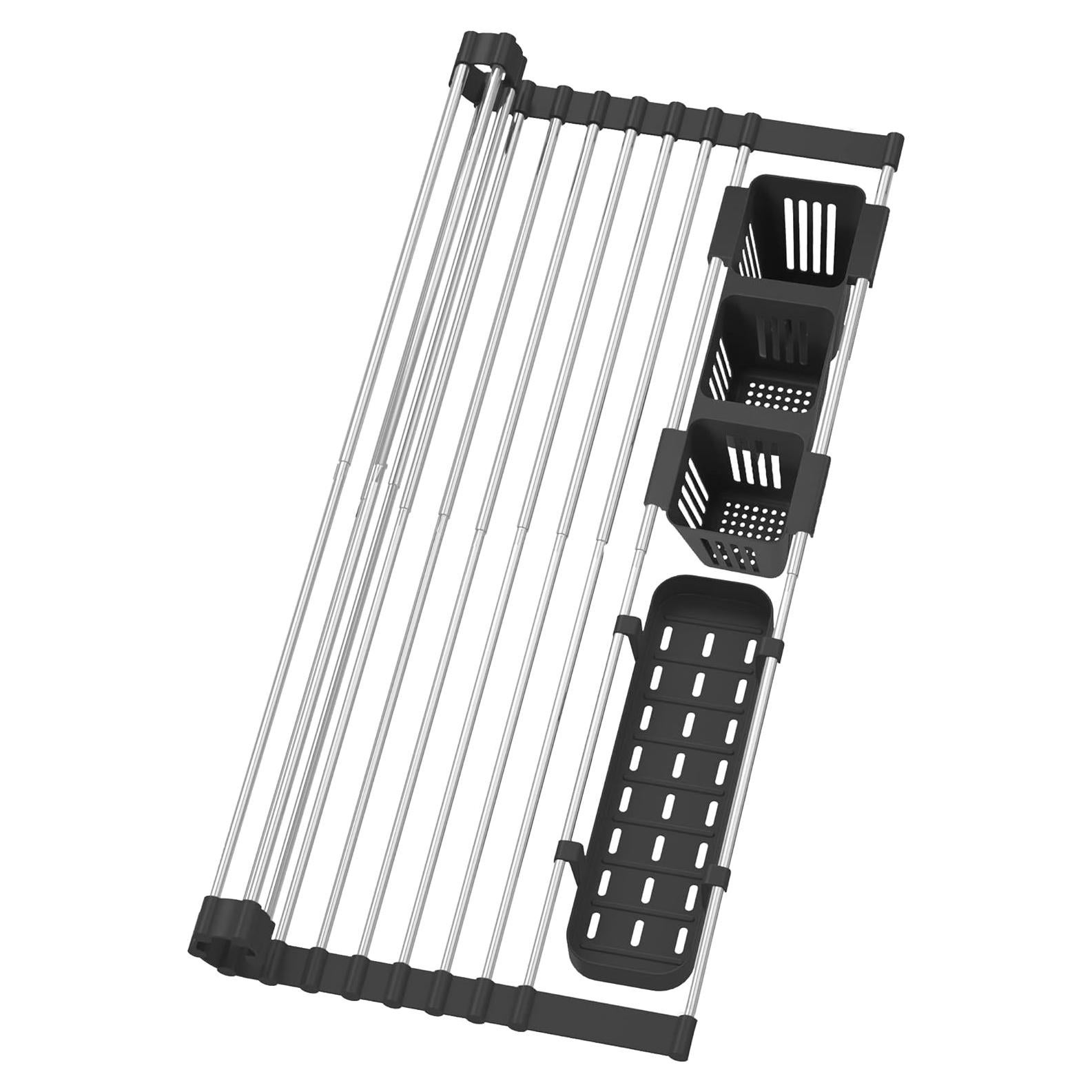 Estante de Secado de Platos Plegable BBXTYLY 57,79 cm Negro