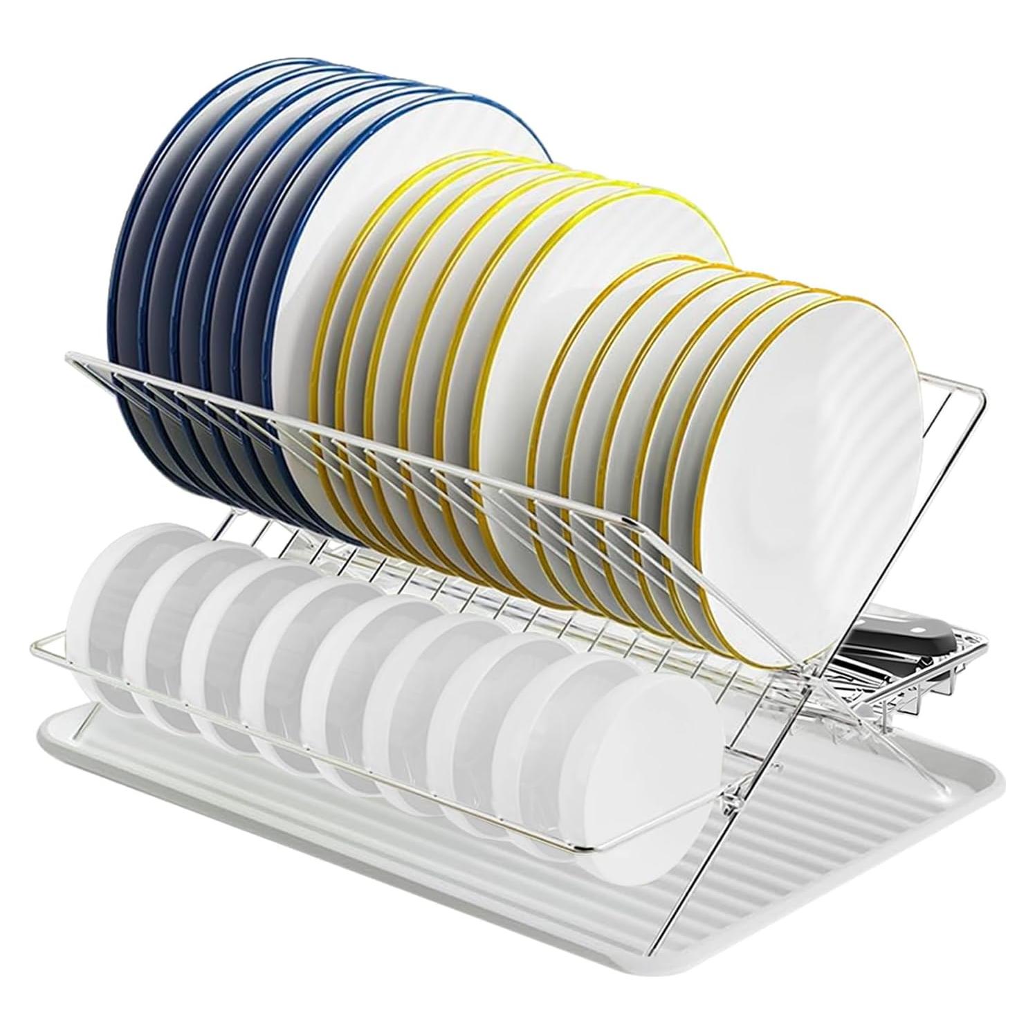 Escurridor de Platos JOKKOL Acero Inoxidable 2 Niveles 44,7 cm