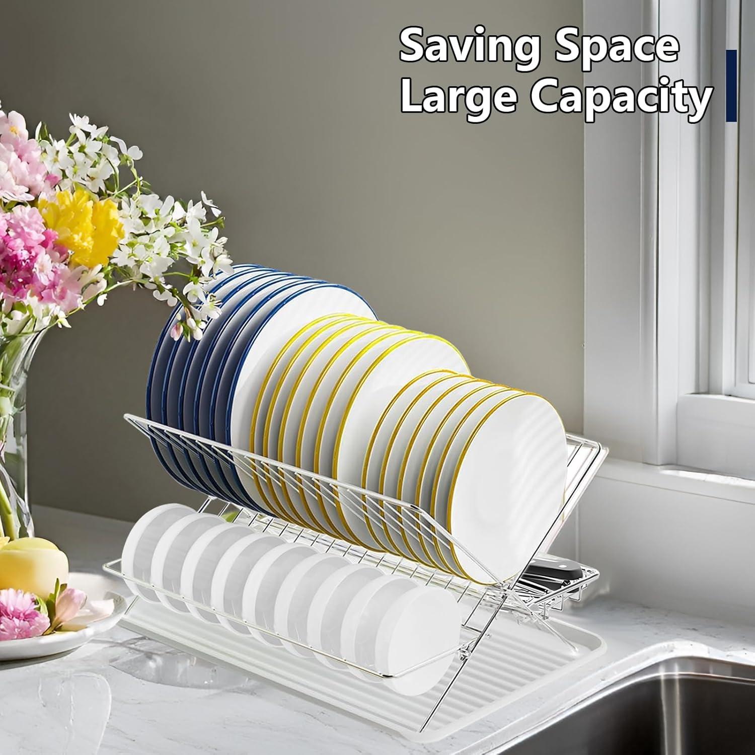 Escurridor de Platos JOKKOL Acero Inoxidable 2 Niveles 44,7 cm