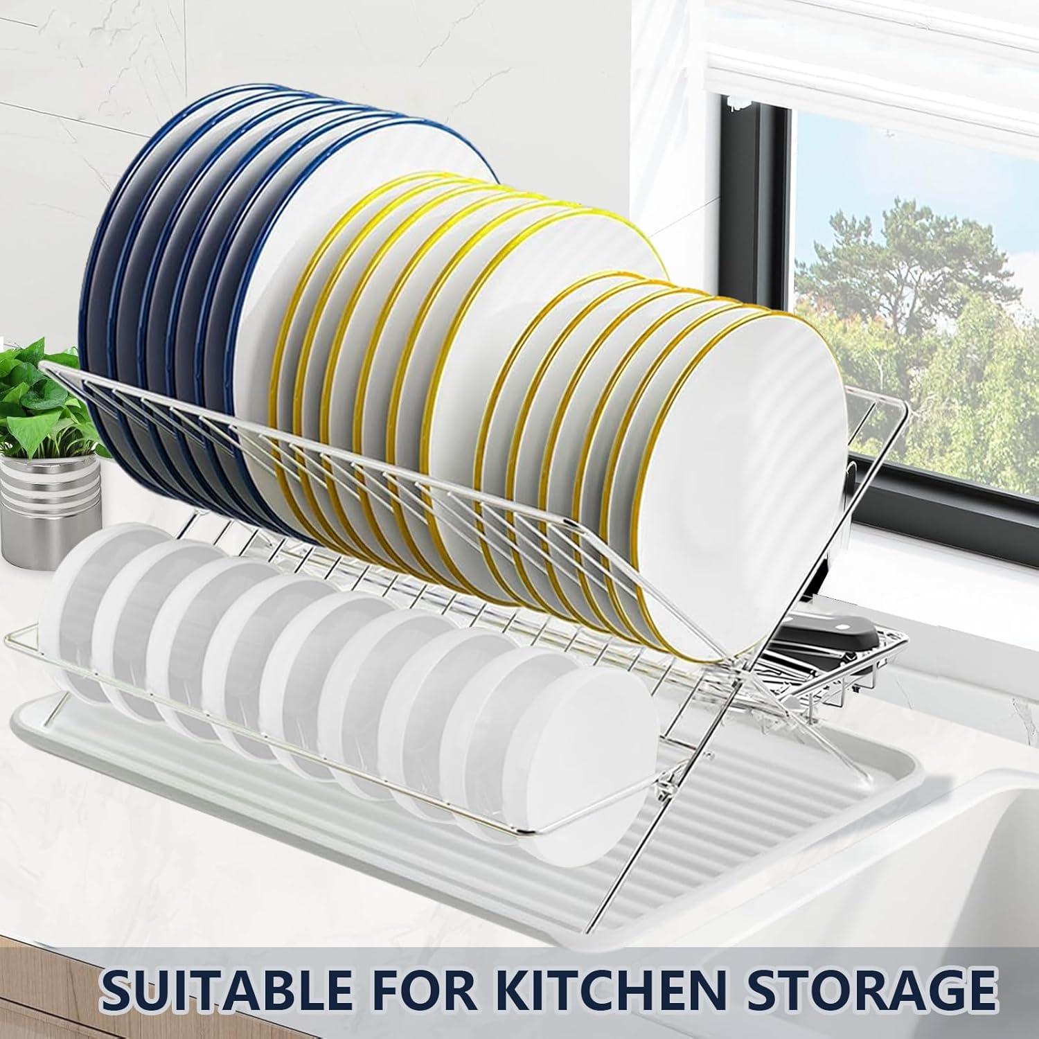 Escurridor de Platos JOKKOL Acero Inoxidable 2 Niveles 44,7 cm