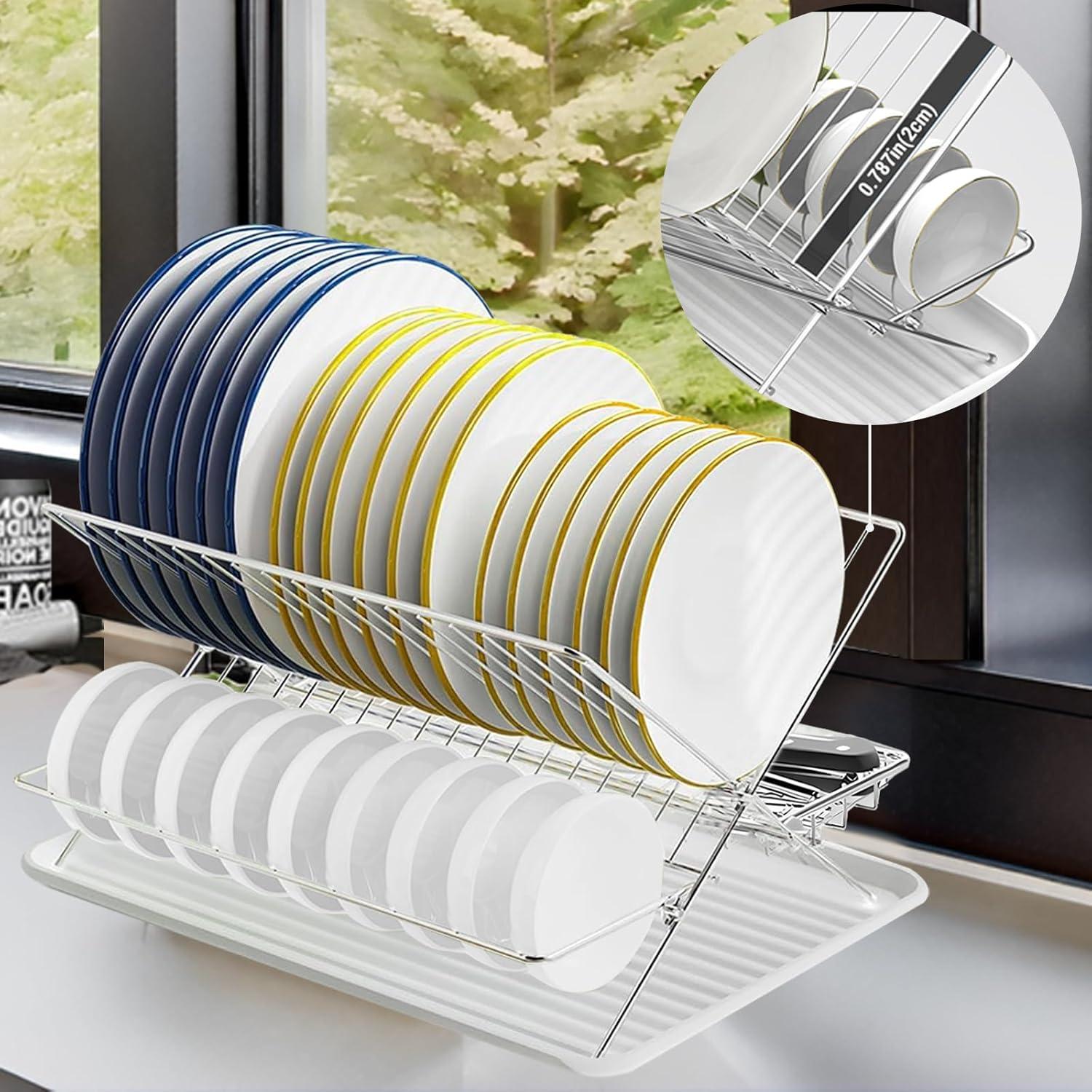 Escurridor de Platos JOKKOL Acero Inoxidable 2 Niveles 44,7 cm