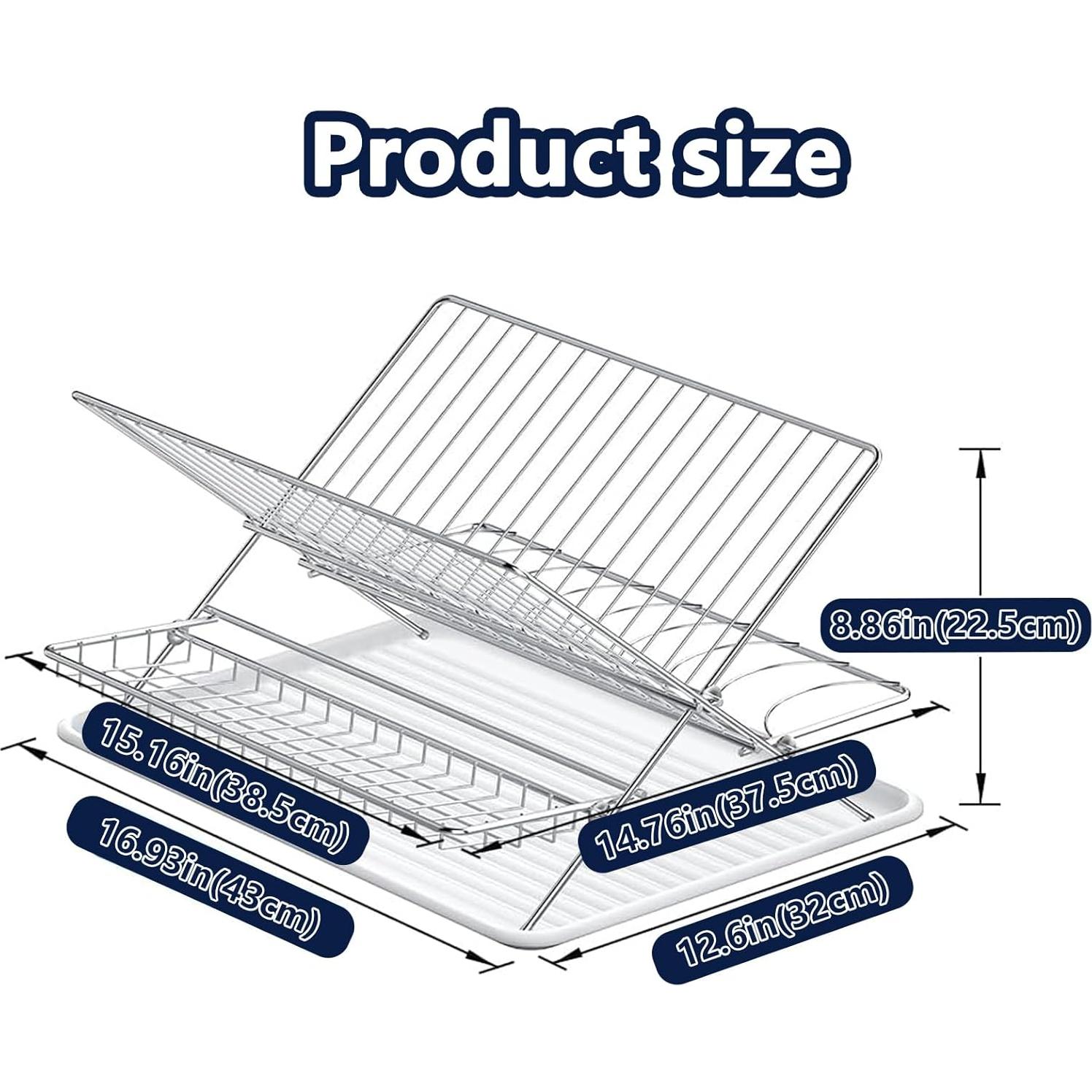 Escurridor de Platos JOKKOL Acero Inoxidable 2 Niveles 44,7 cm