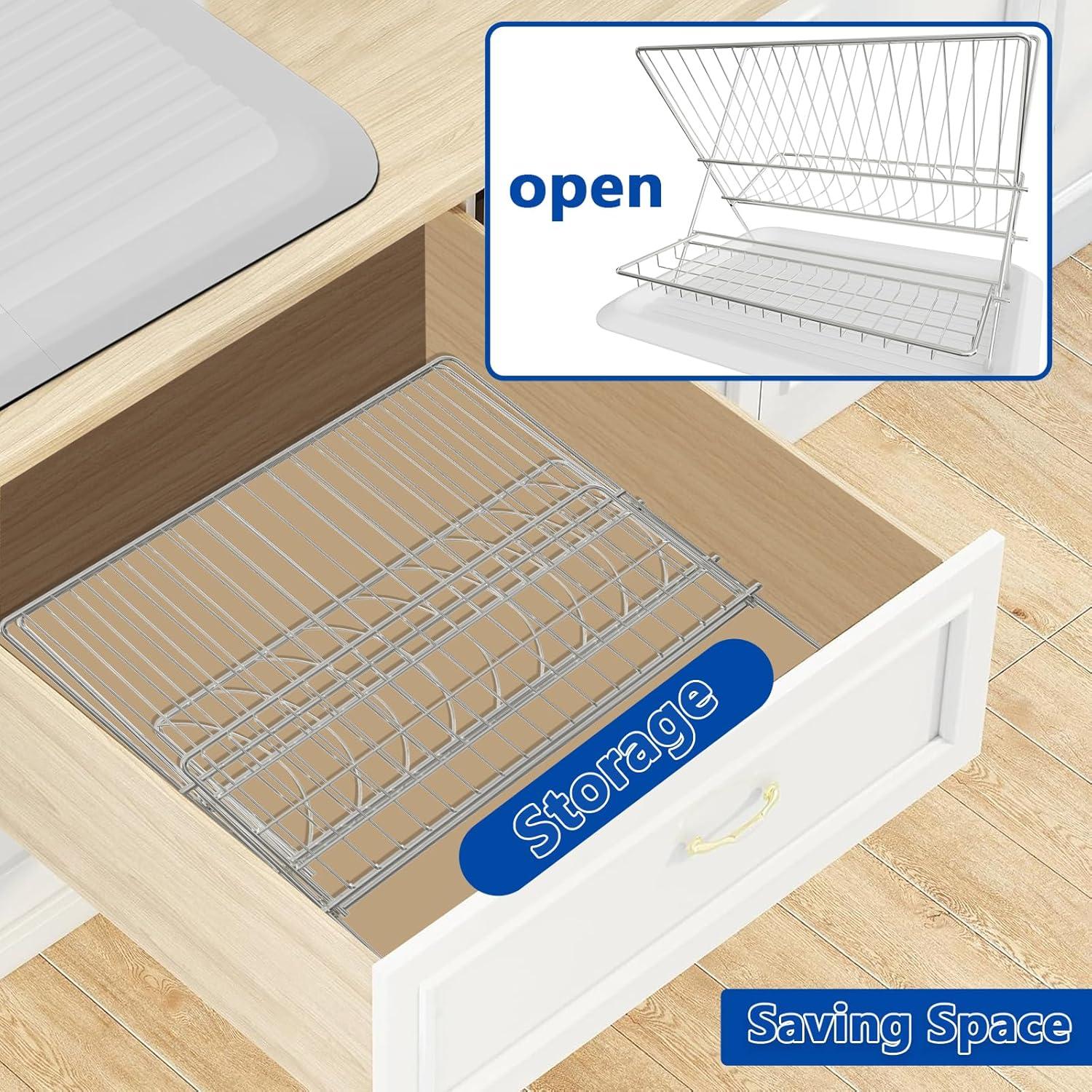Escurridor de Platos JOKKOL Acero Inoxidable 2 Niveles 44,7 cm