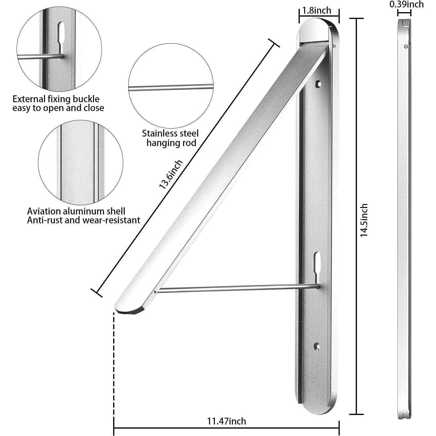 Estante Plegable para Secar Ropa Kuaguan Aluminio Plata