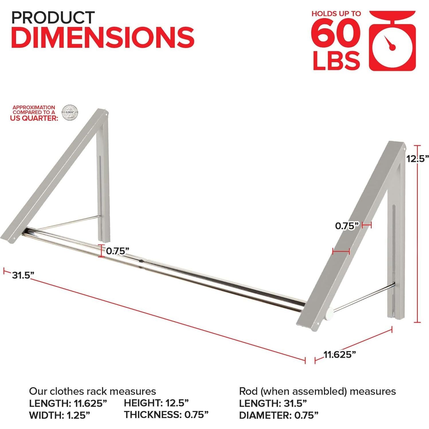 Perchero Plegable Doble Stock Your Home con Barra 27kg