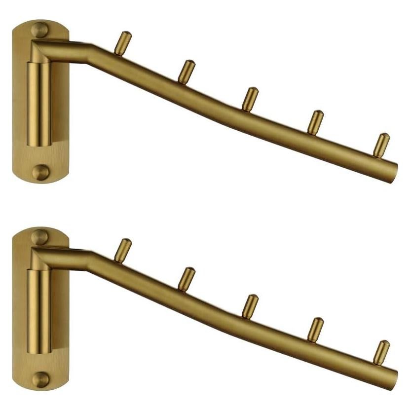 Perchero Plegable JQK de Acero Inoxidable Oro - 2 Piezas