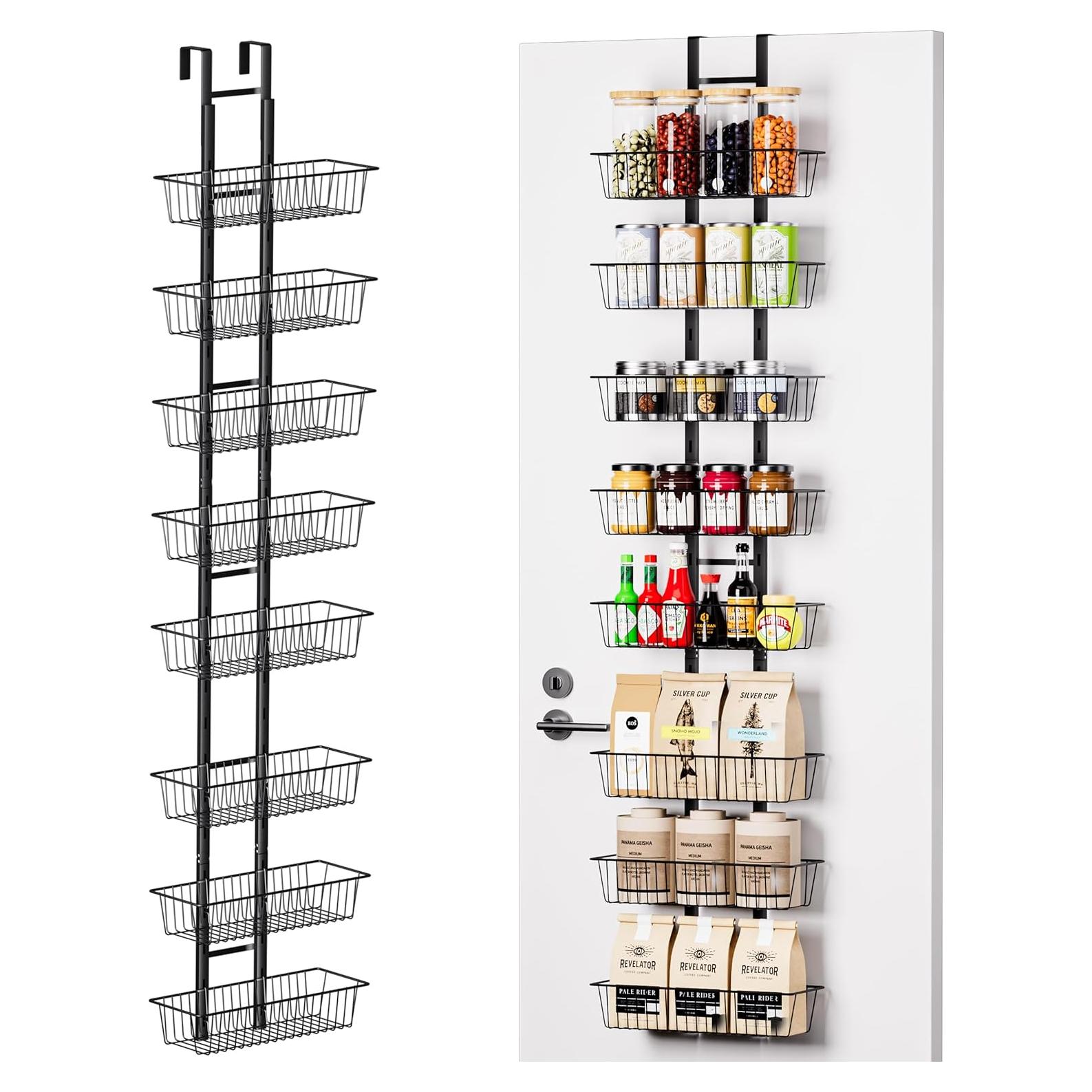 Organizador de despensa LUXEAR 8 niveles colgante metal negro