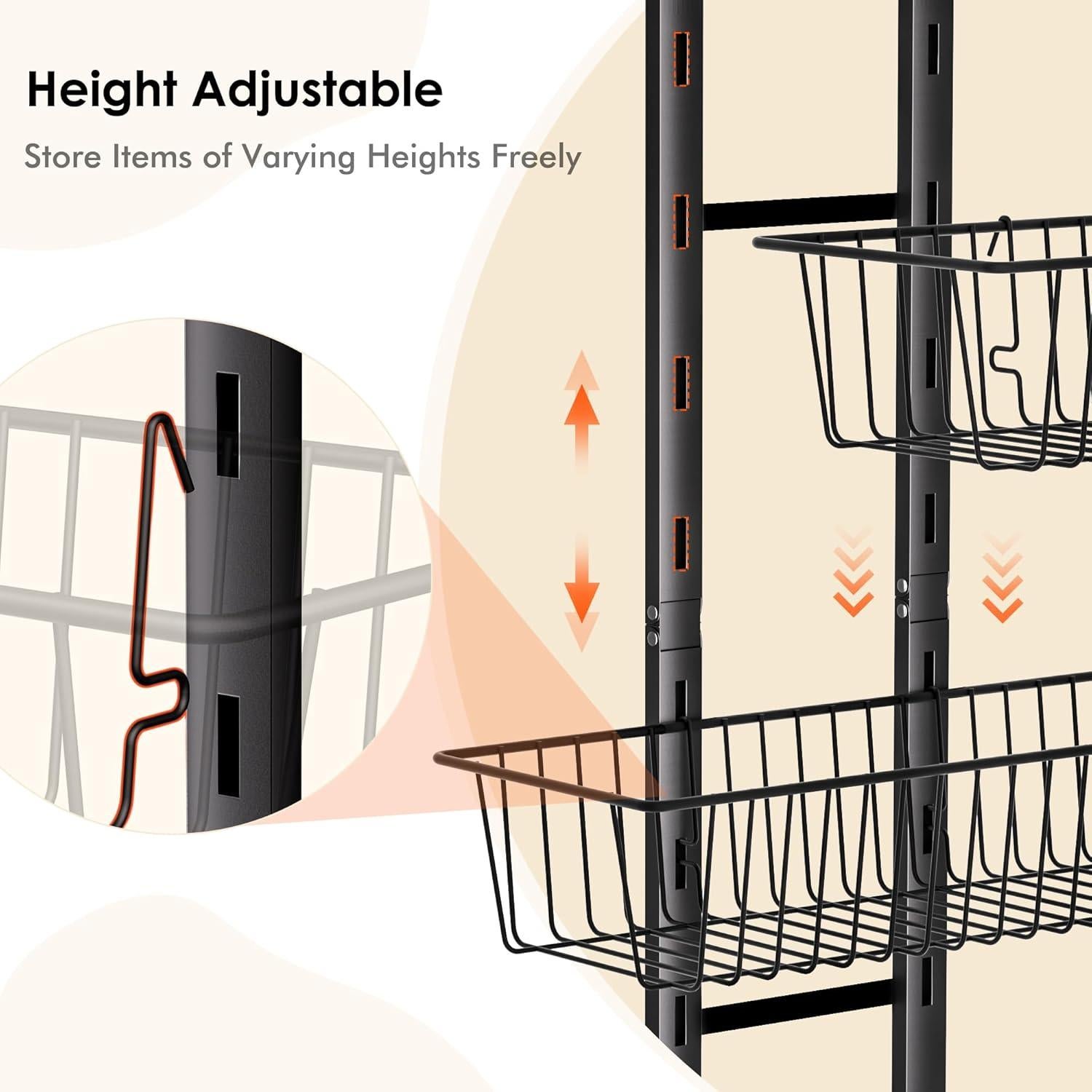 Organizador de despensa LUXEAR 8 niveles colgante metal negro