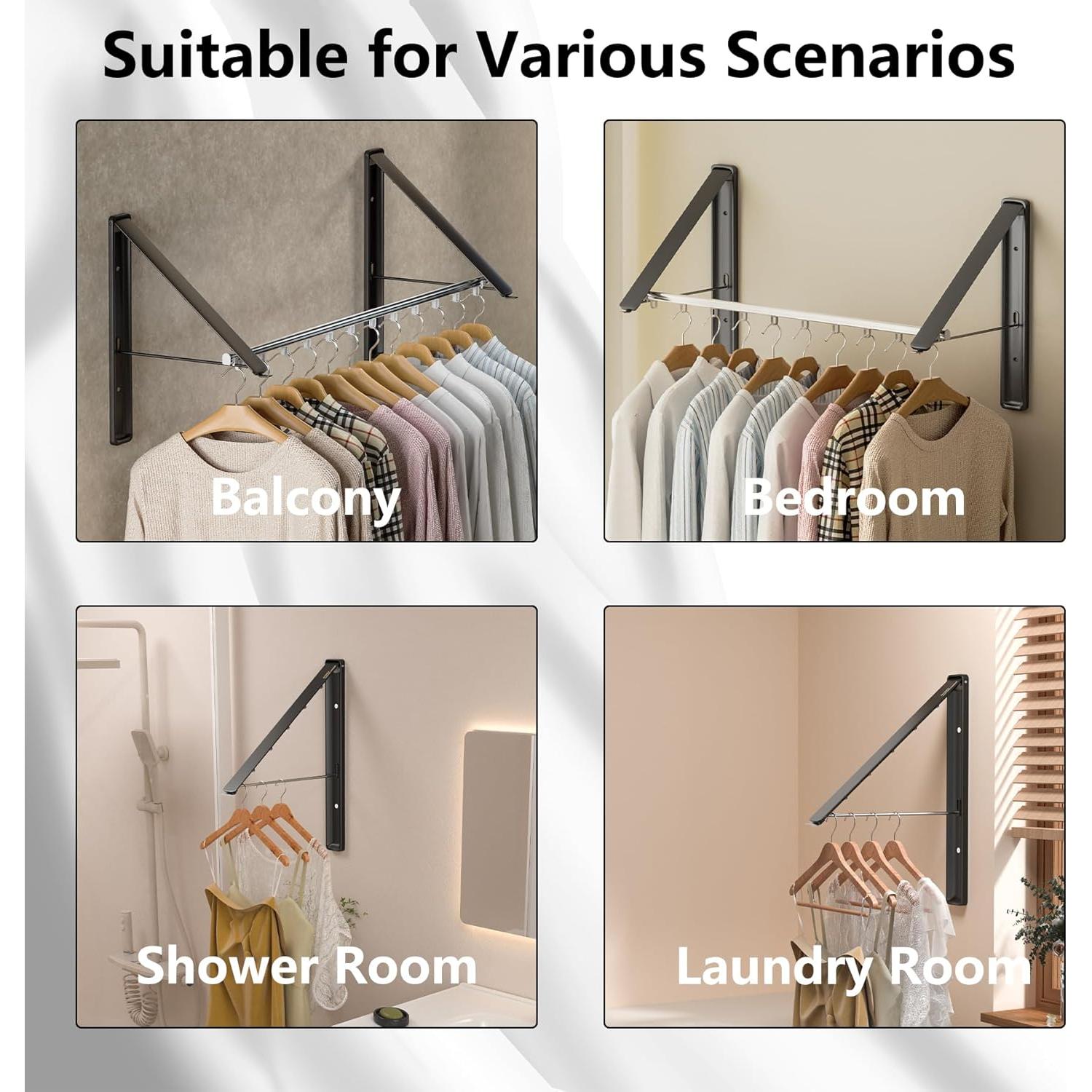 Estante Plegable para Secar Ropa Dr.DJ 2 Estantes Negro