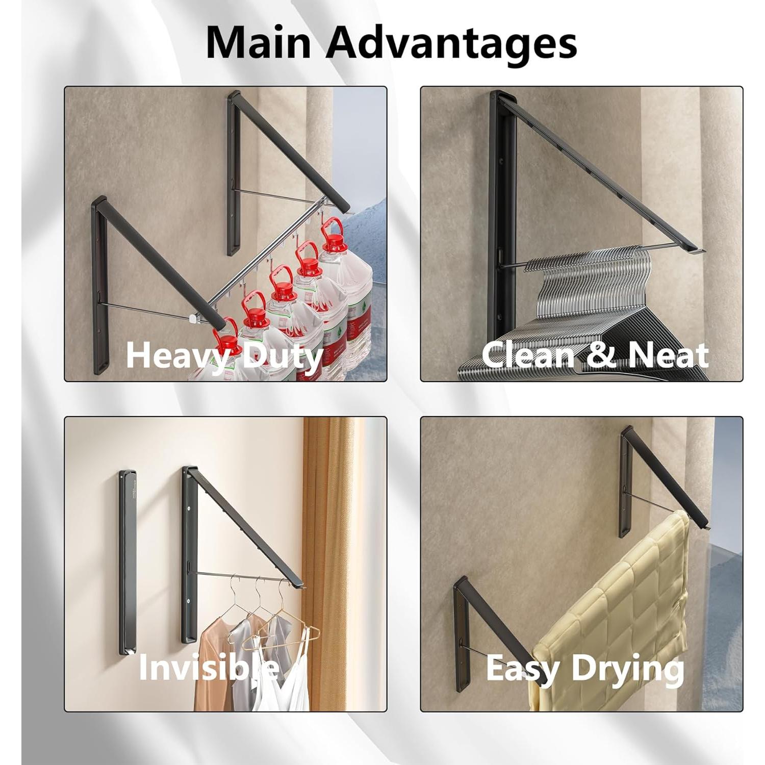 Estante Plegable para Secar Ropa Dr.DJ 2 Estantes Negro