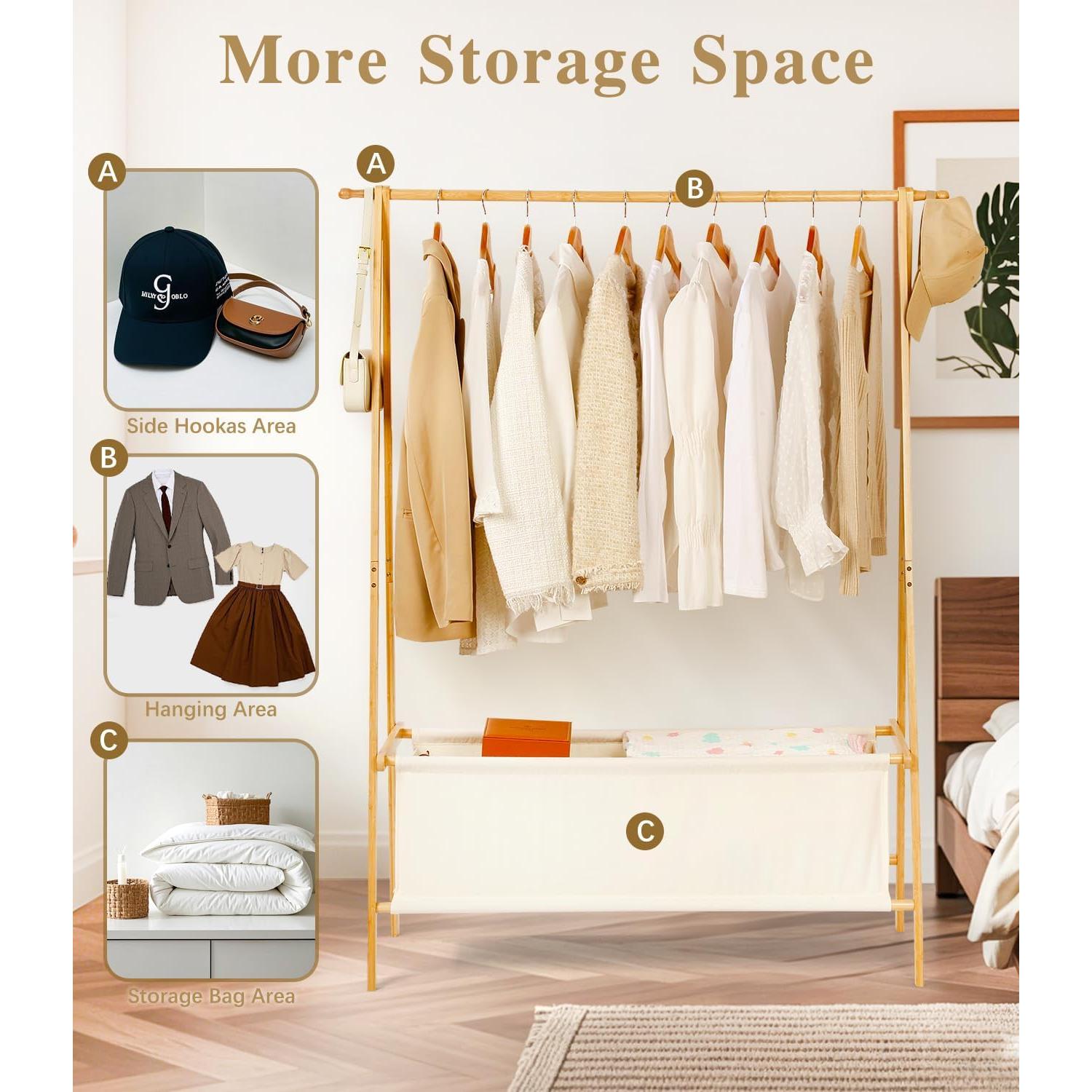 Perchero de Bambú Relquorax Extra Grande Plegable 3,19 kg