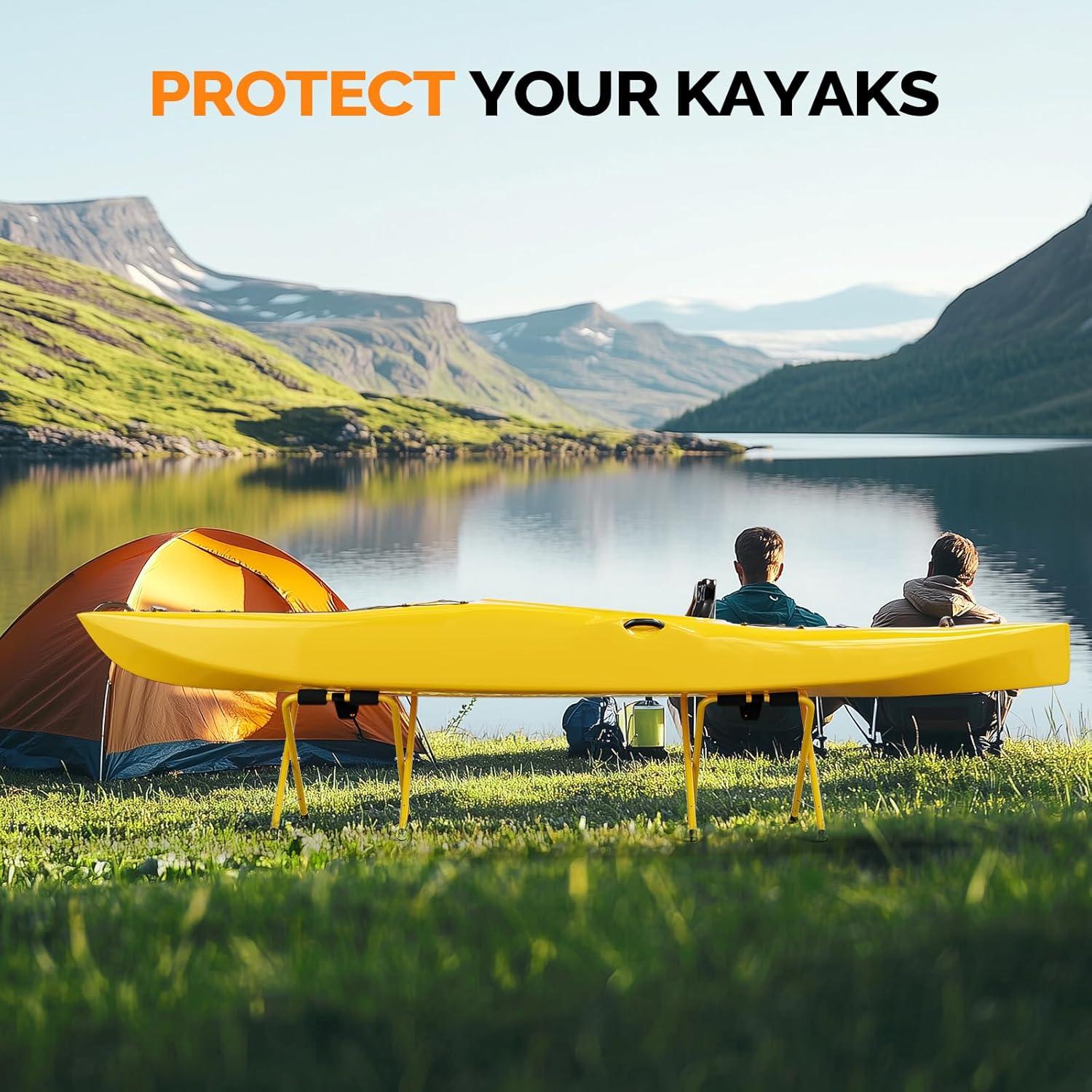 Soporte de Kayak Plegable Bonnlo Aluminio 150 lbs Amarillo