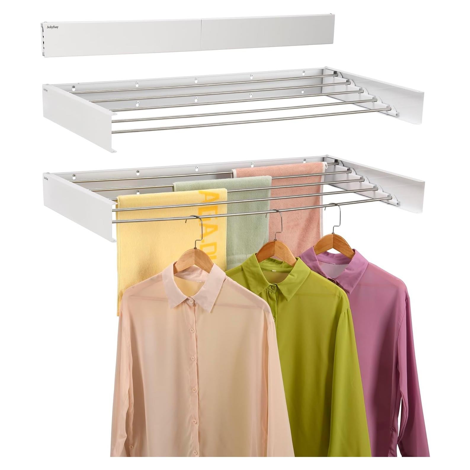 Estante de Secado Plegable JolyBay 1.0m Blanco Acero