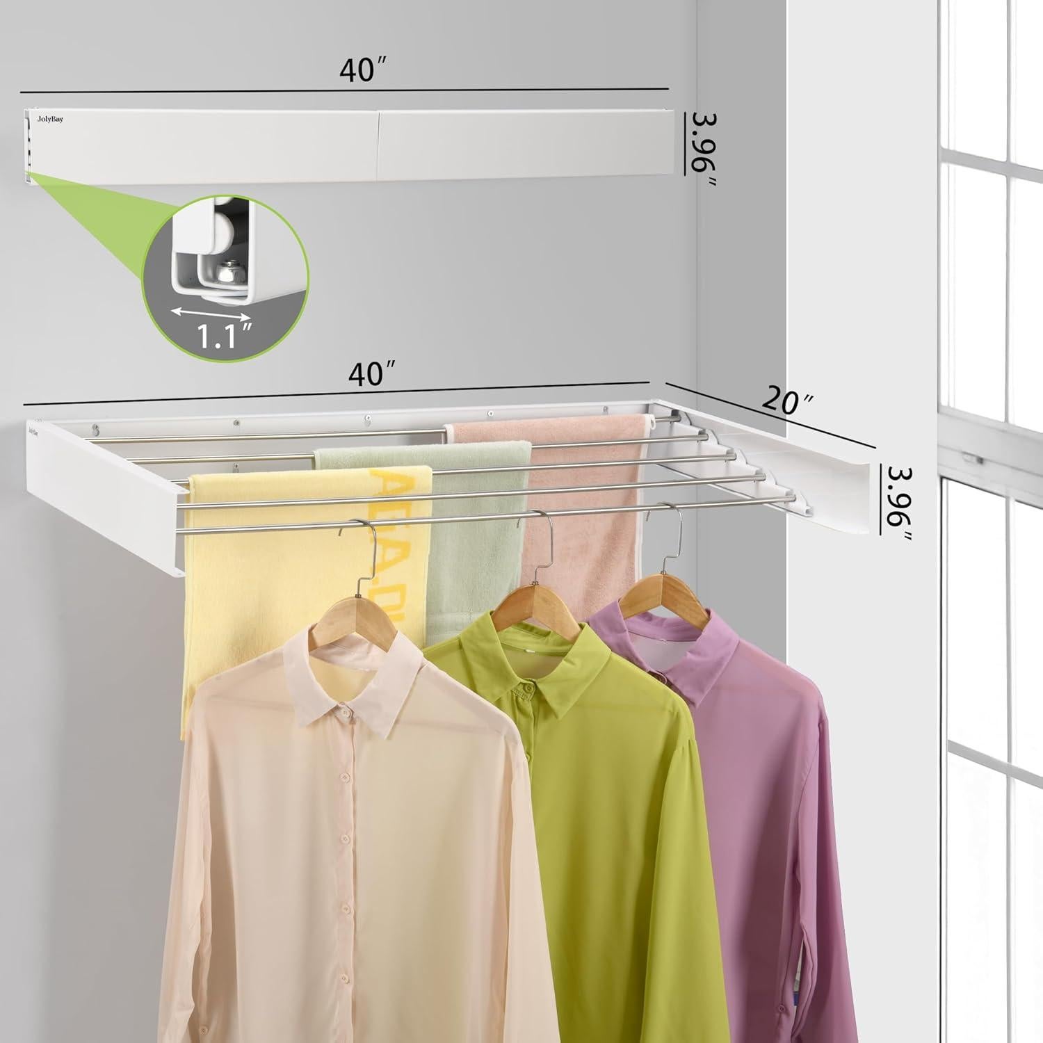 Estante de Secado Plegable JolyBay 1.0m Blanco Acero