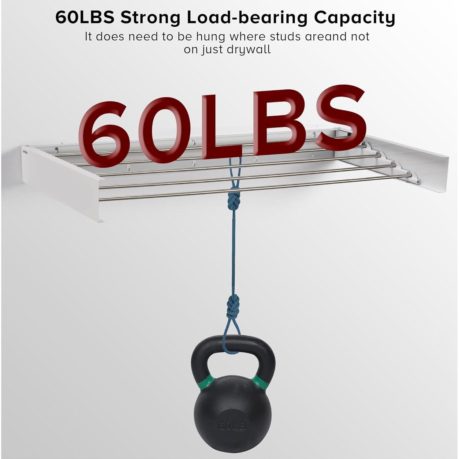 Estante de Secado Plegable JolyBay 1.0m Blanco Acero