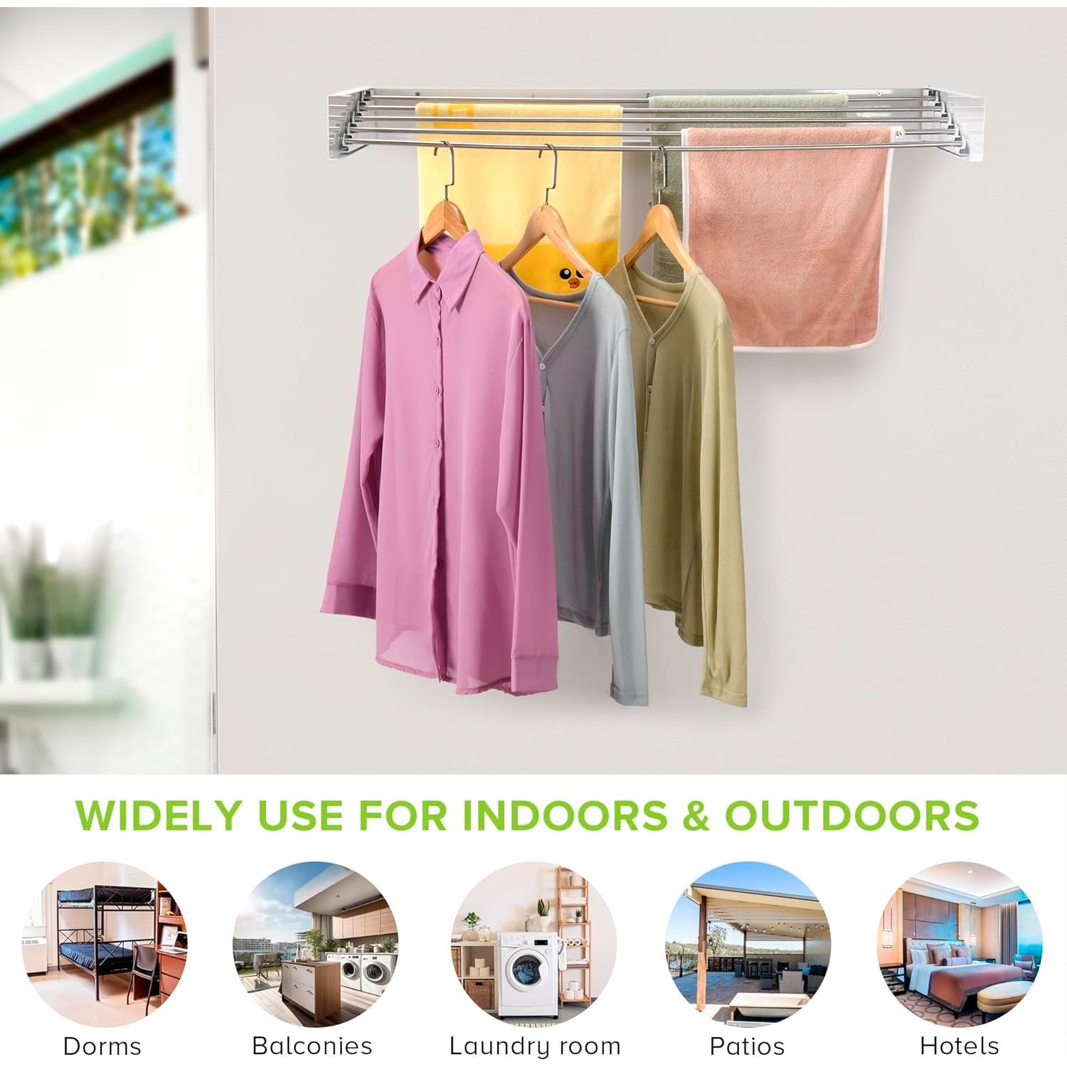 Estante de Secado Plegable JolyBay 1.0m Blanco Acero