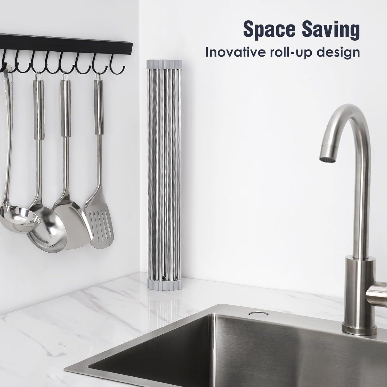 Estante Secado de Platos Plegable Tomorotec 45x31.75cm Acero Inox