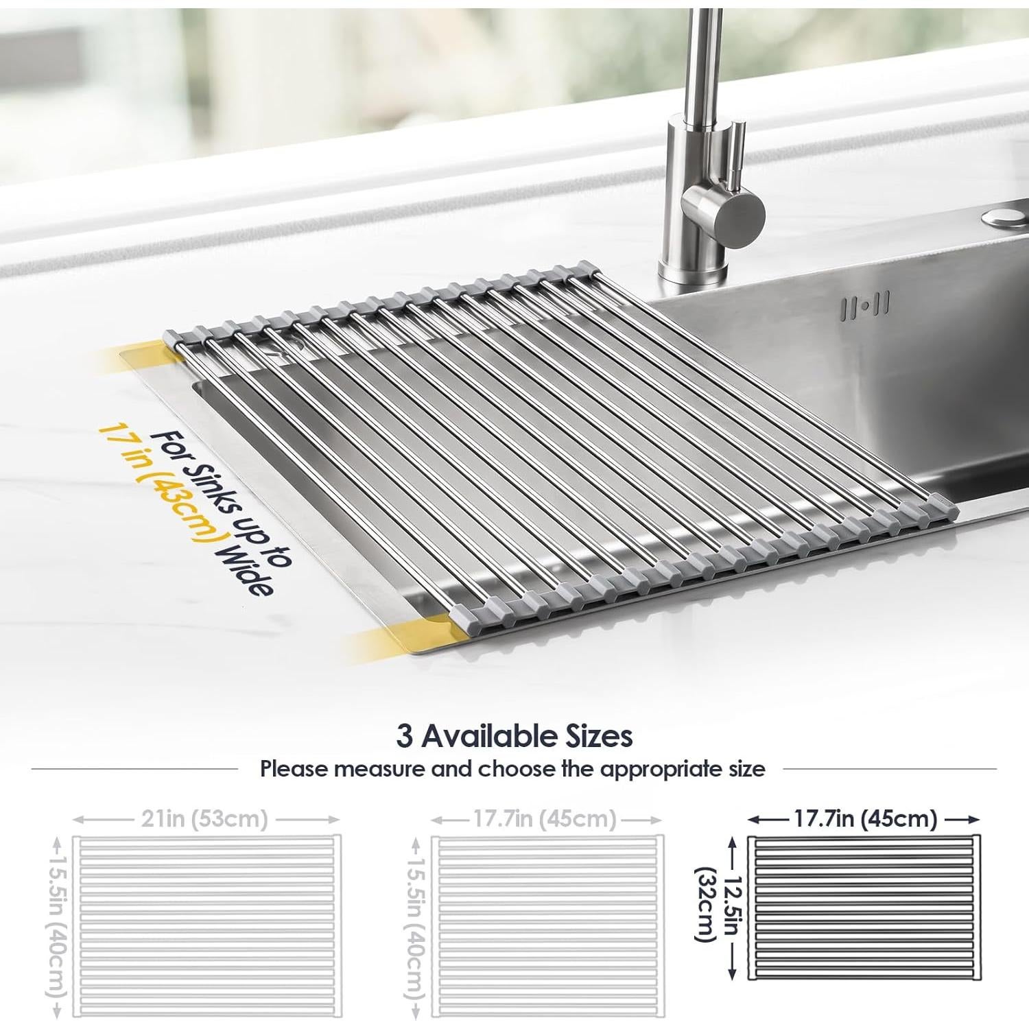 Estante Secado de Platos Plegable Tomorotec 45x31.75cm Acero Inox