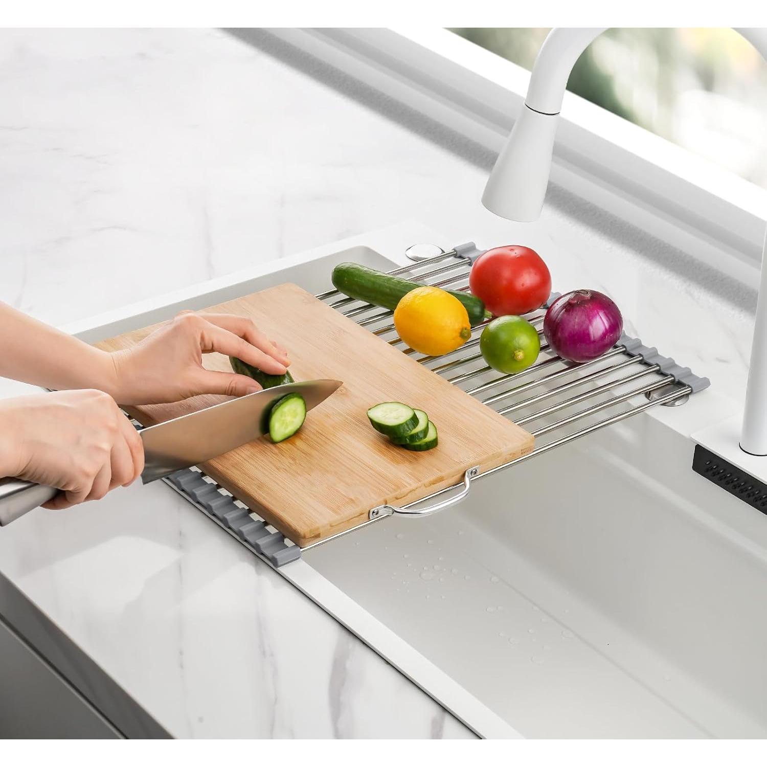 Estante Secado de Platos Plegable Tomorotec 45x31.75cm Acero Inox