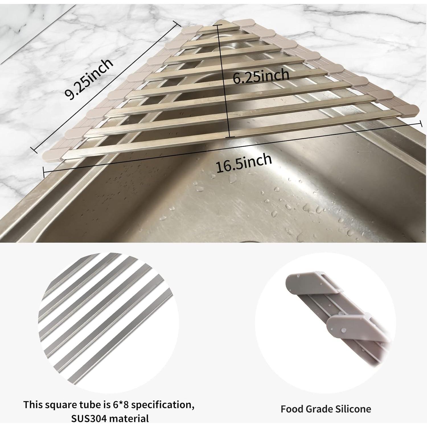 Escurridor de Platos Plegable SHUYUE Acero Inoxidable 34.5x23.4cm