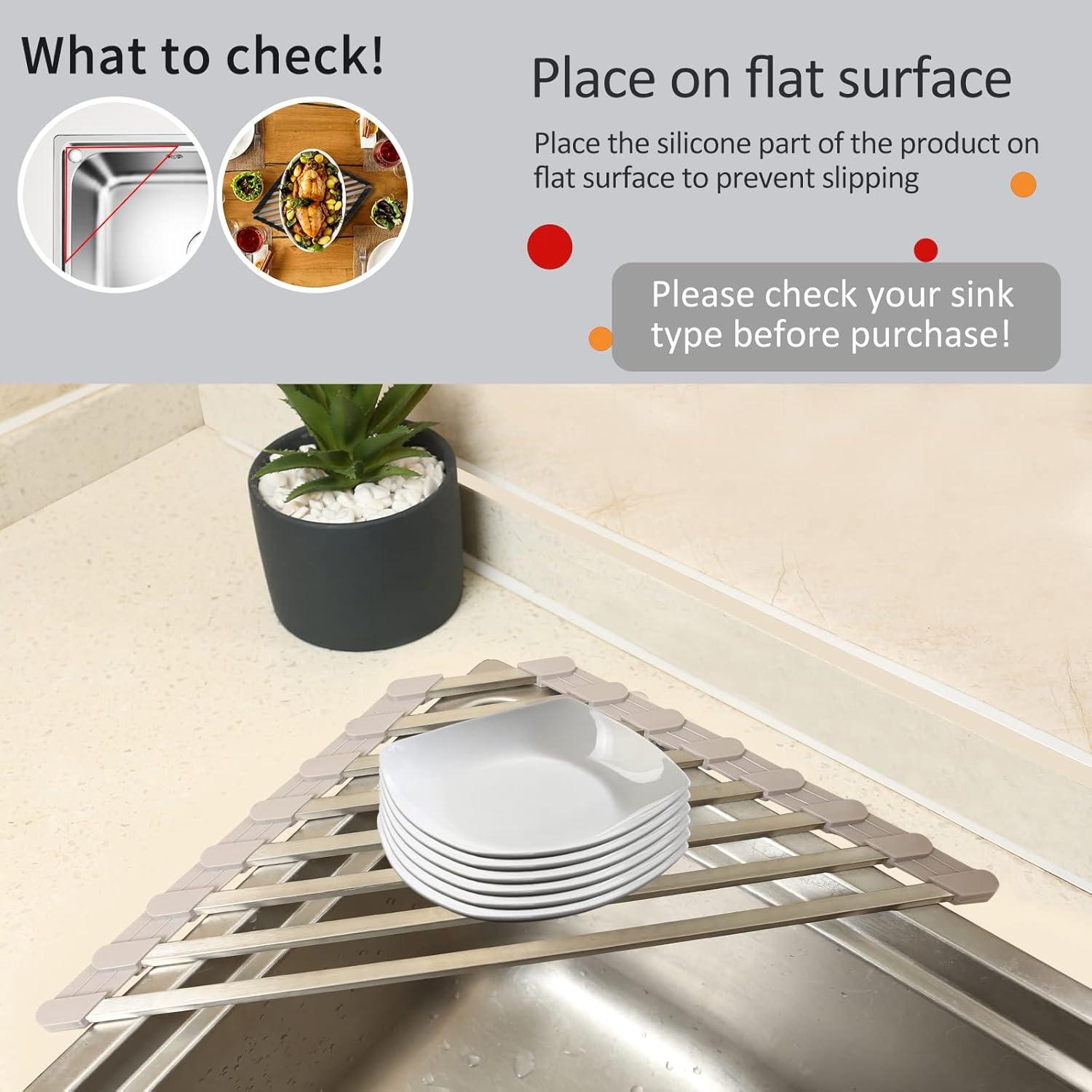 Escurridor de Platos Plegable SHUYUE Acero Inoxidable 34.5x23.4cm