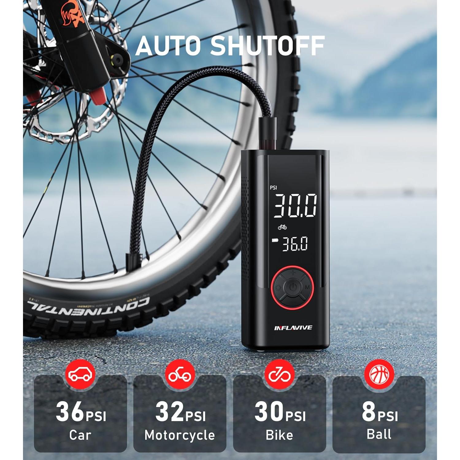 Compresor de Aire Portátil InflaVive 150 PSI con Luz LED