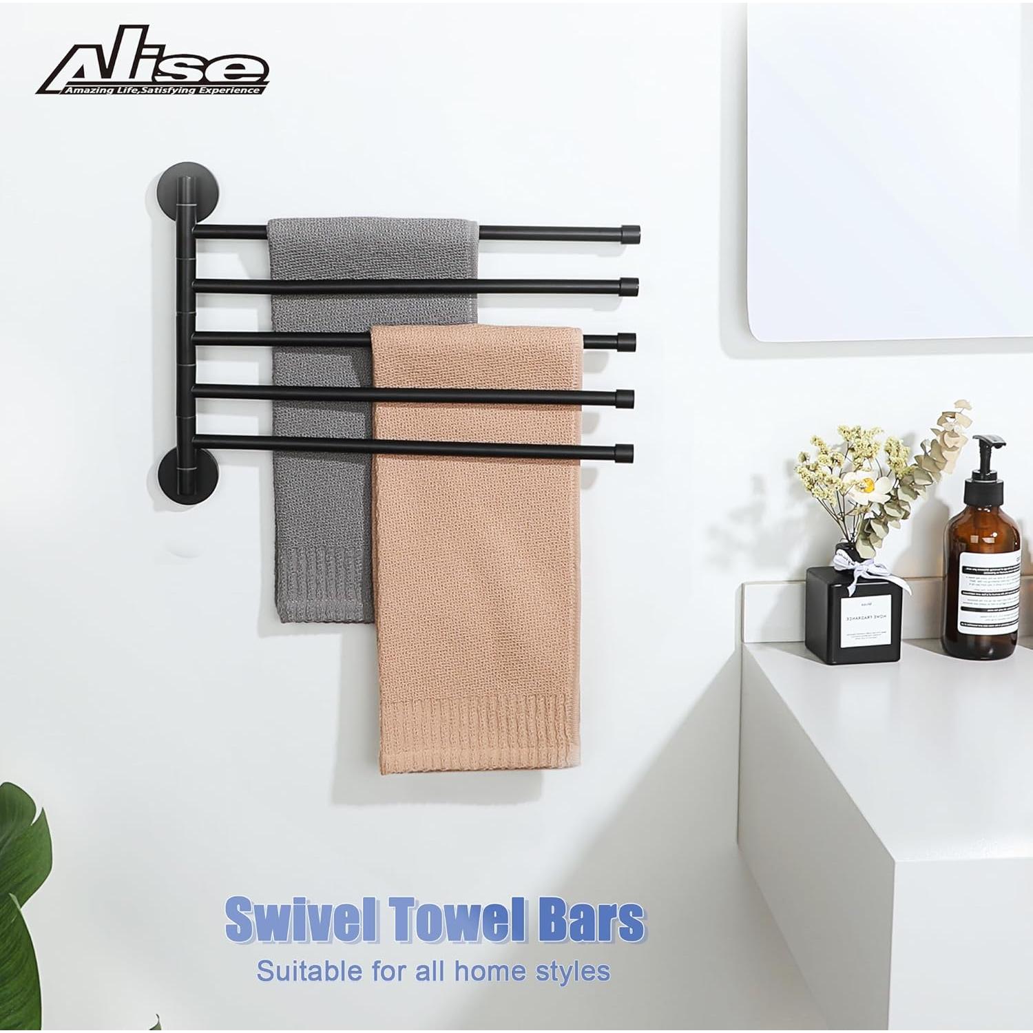 Soporte de Toalla Giratorio Alise 5 Barras Acero Inoxidable