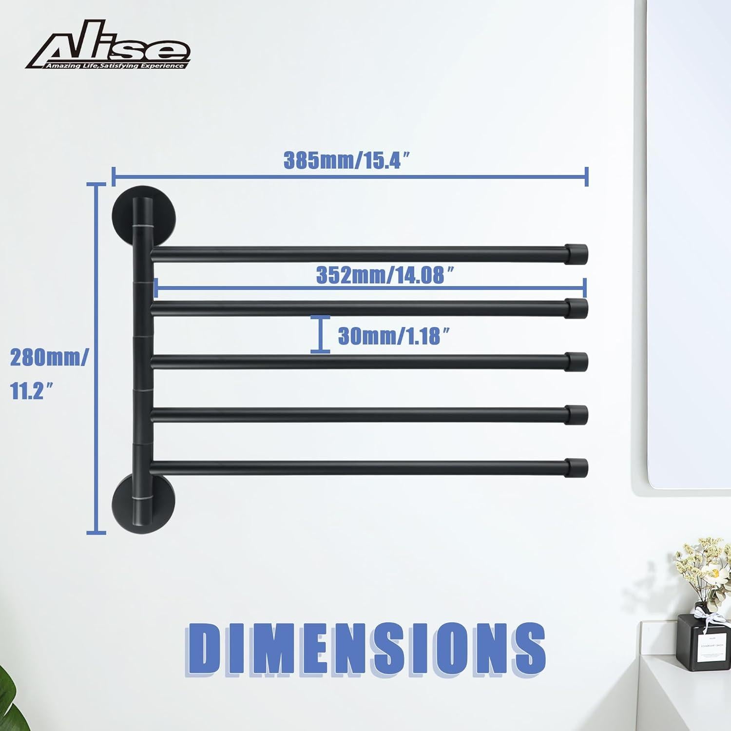 Soporte de Toalla Giratorio Alise 5 Barras Acero Inoxidable