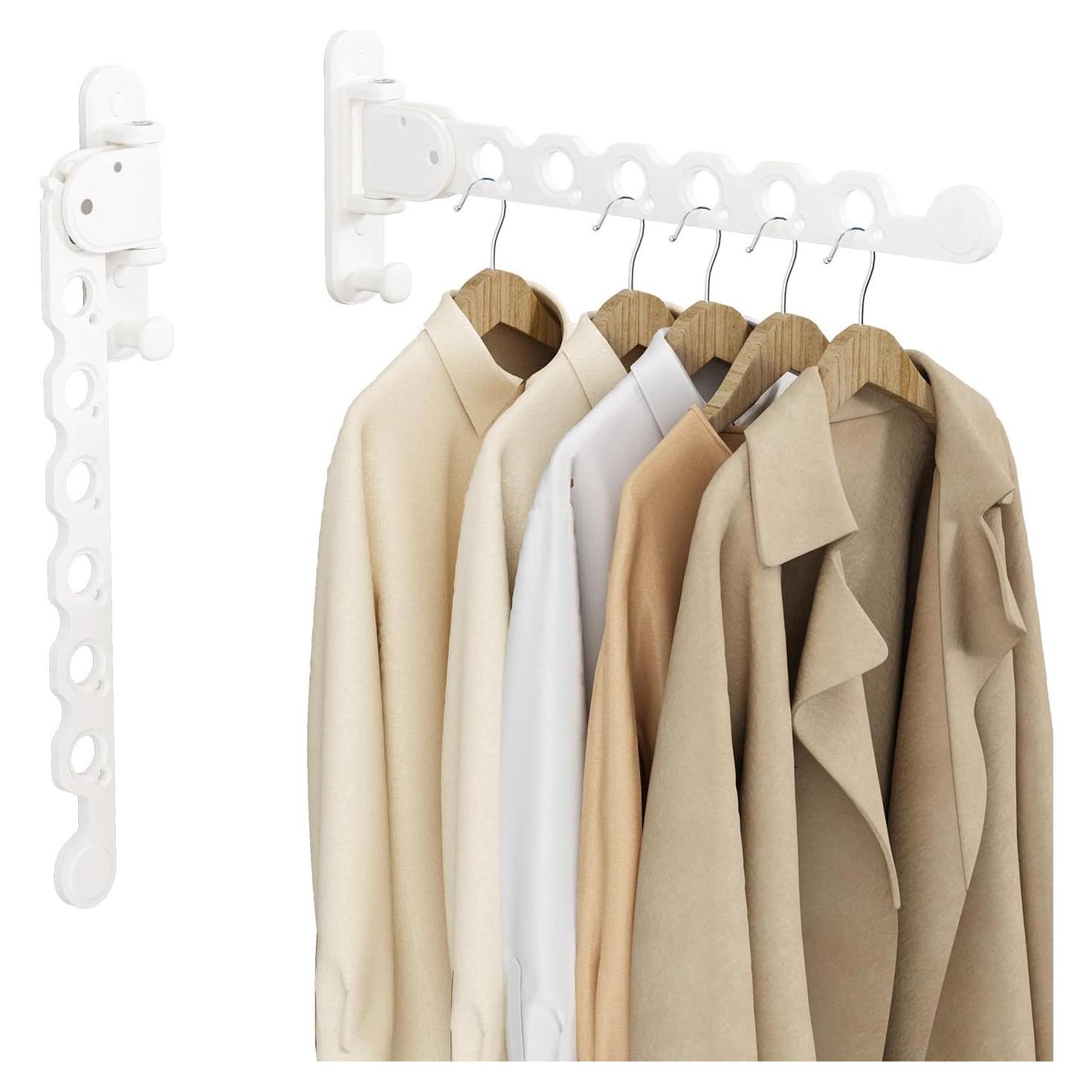 Soporte de Pared para Secar Ropa iMonse Blanco 2 Piezas