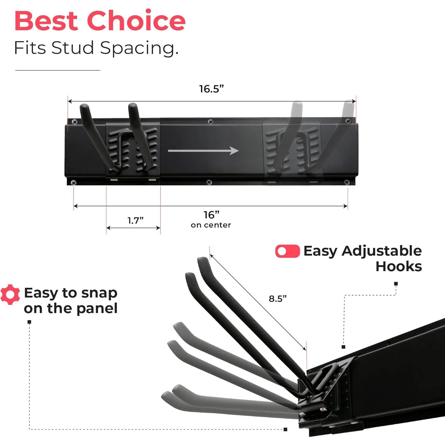 Organizador de Herramientas TIDYME 125 cm Montaje Pared 9 Piezas