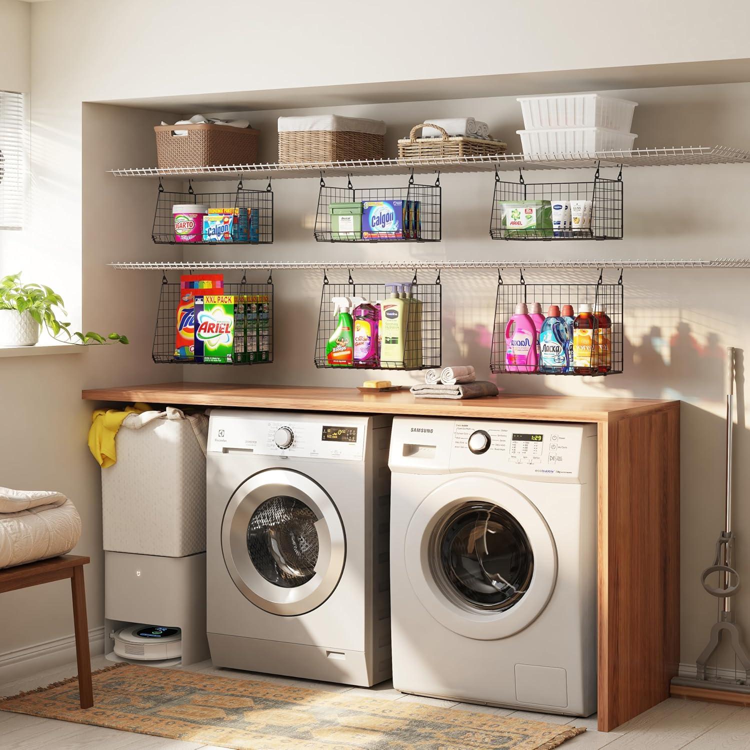 Organizador de Lavandería Colgante 4 Niveles Sonyabecca Metal Negro