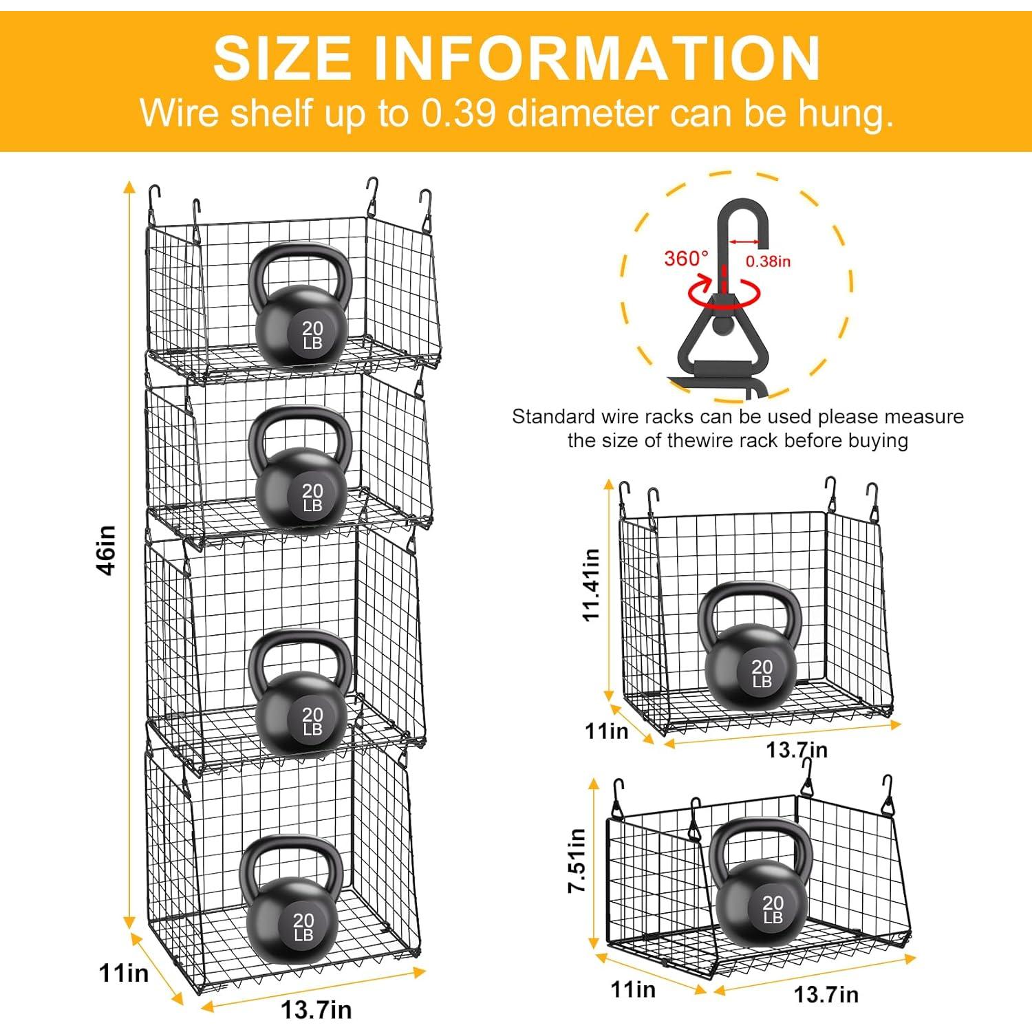 Organizador de Lavandería Colgante 4 Niveles Sonyabecca Metal Negro