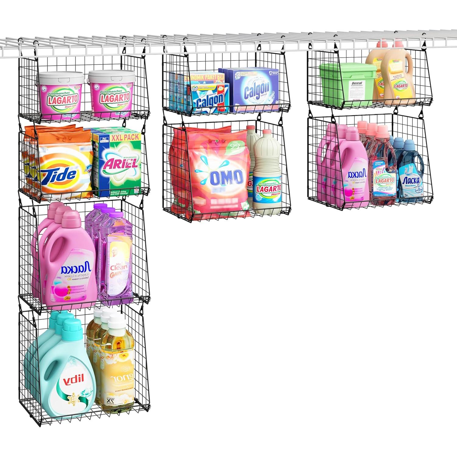 Organizador de Lavandería Colgante 4 Niveles Sonyabecca Metal Negro