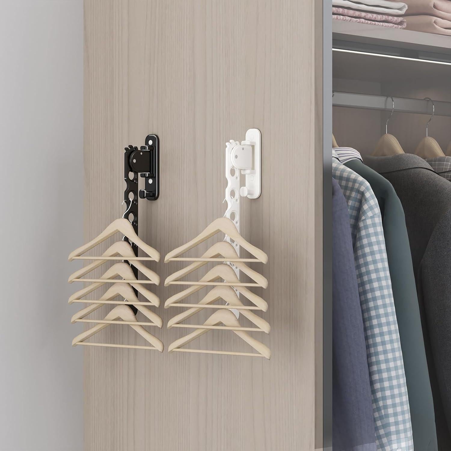 Perchero Plegable Montado en Pared Danpoo Blanco - 2 Unidades