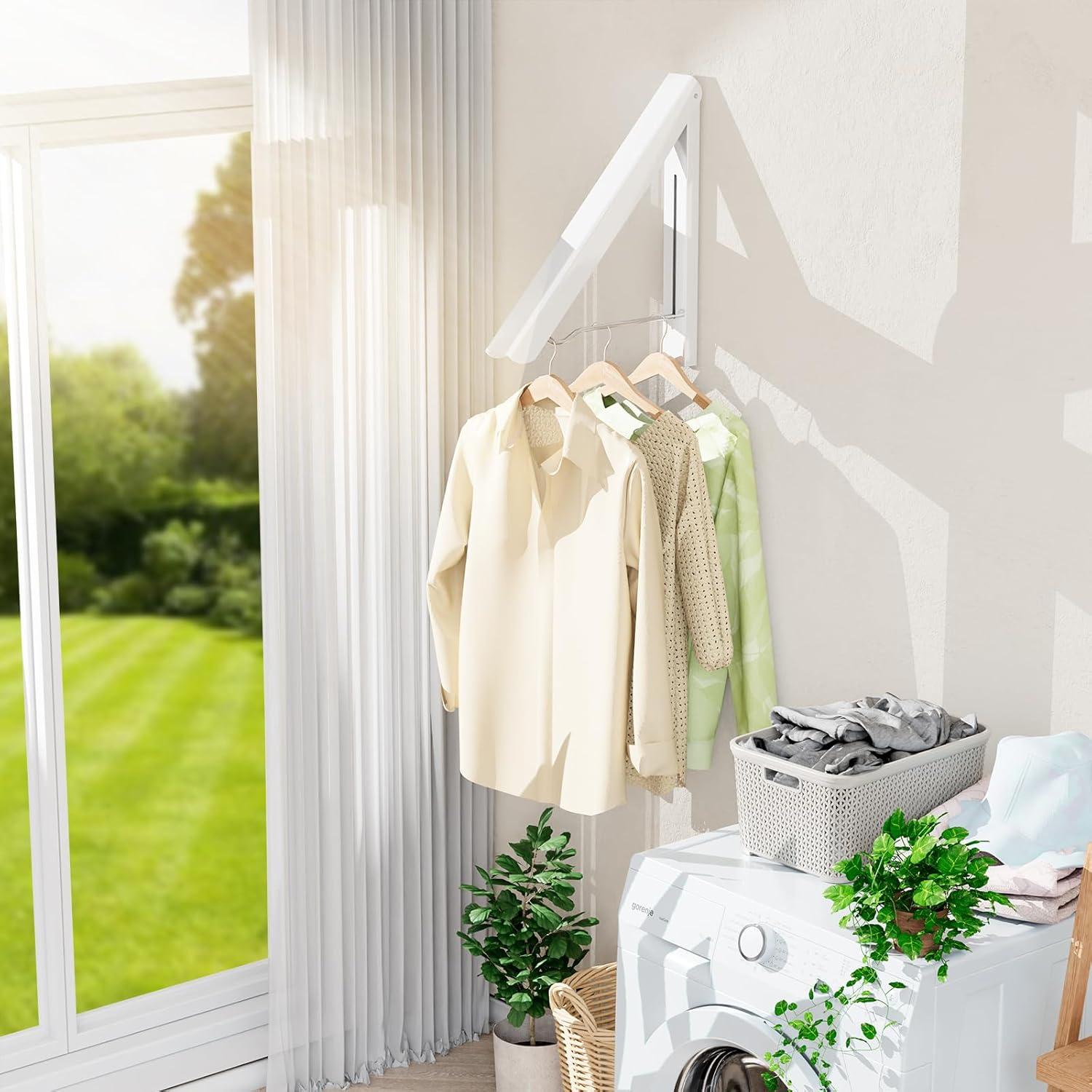 Estante Plegable para Secar Ropa BAKON Blanco 39.88x29.97cm