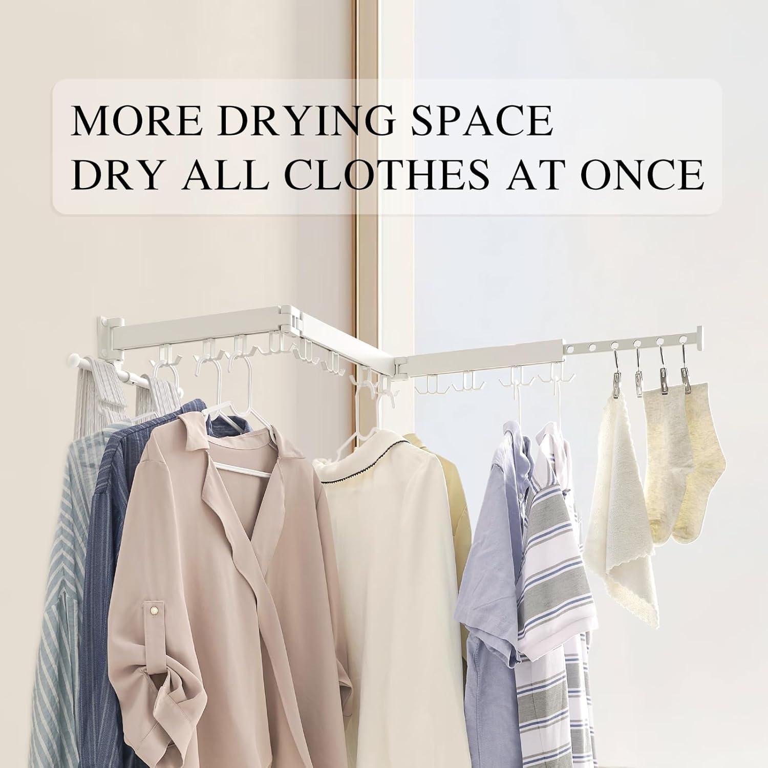 Estante de Secado de Ropa Plegable RFOUO Blanco 1,10 kg