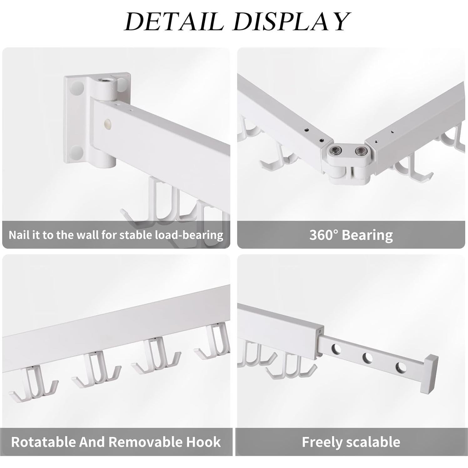 Estante de Secado de Ropa Plegable RFOUO Blanco 1,10 kg