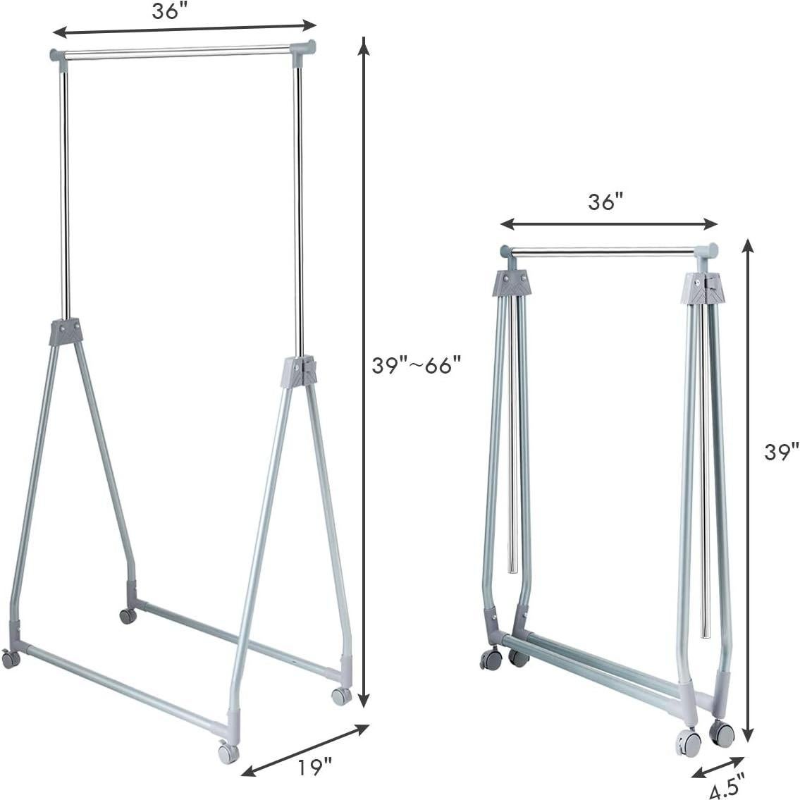 Perchero Extensible Tangkula Plata Plegable Ajustable 2,27 kg