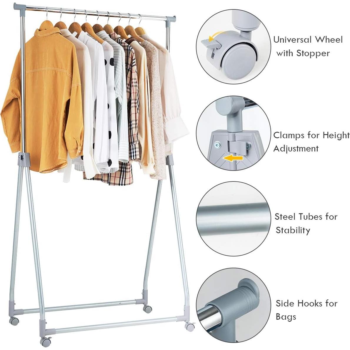 Perchero Extensible Tangkula Plata Plegable Ajustable 2,27 kg