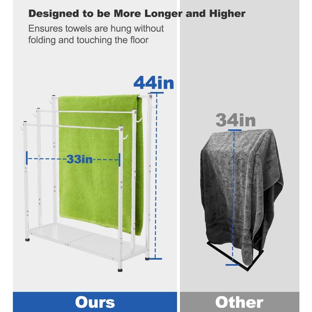 Soporte de Toallas de Pie AnBaiMei Blanco 3 Niveles 8.4 kg