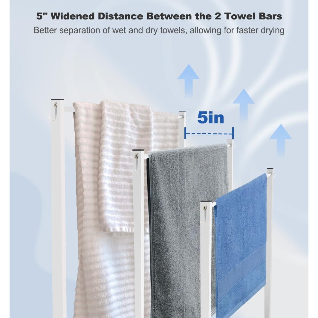 Soporte de Toallas de Pie AnBaiMei Blanco 3 Niveles 8.4 kg