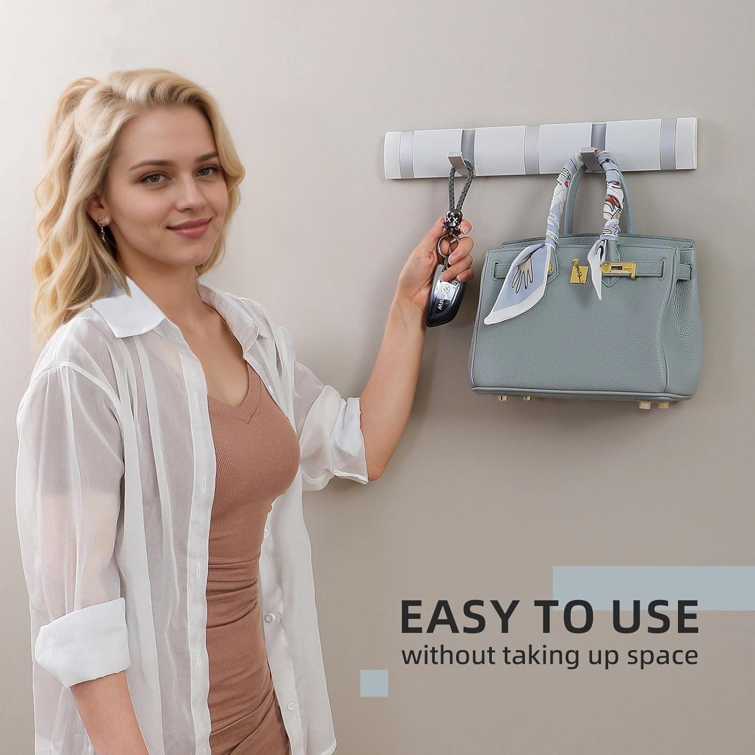 Perchero Plegable Cehold 2 Paquetes 5 Ganchos Blanco Plata