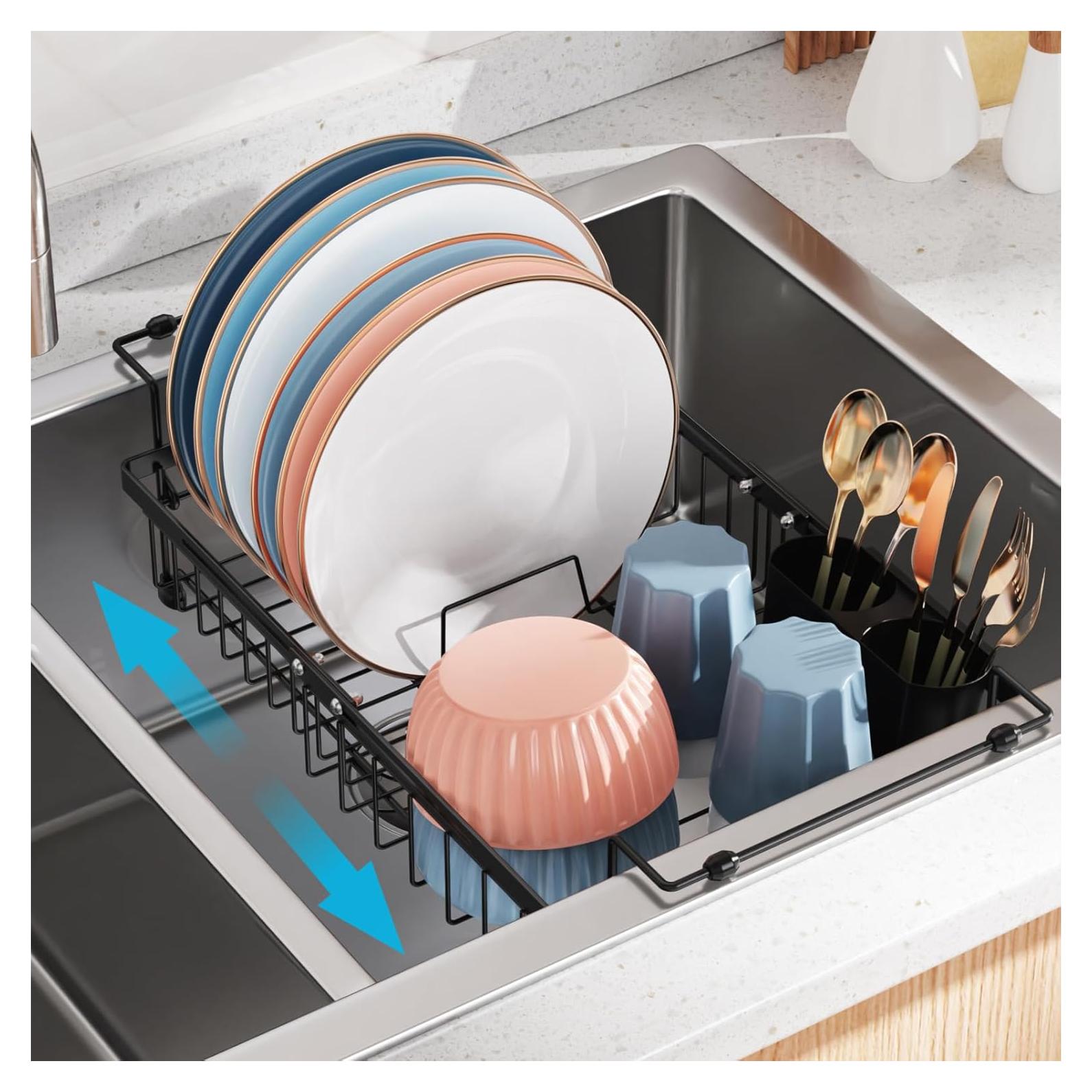 Estante Secado Platos iSPECLE Expandible 12.4-17.1'' Negro