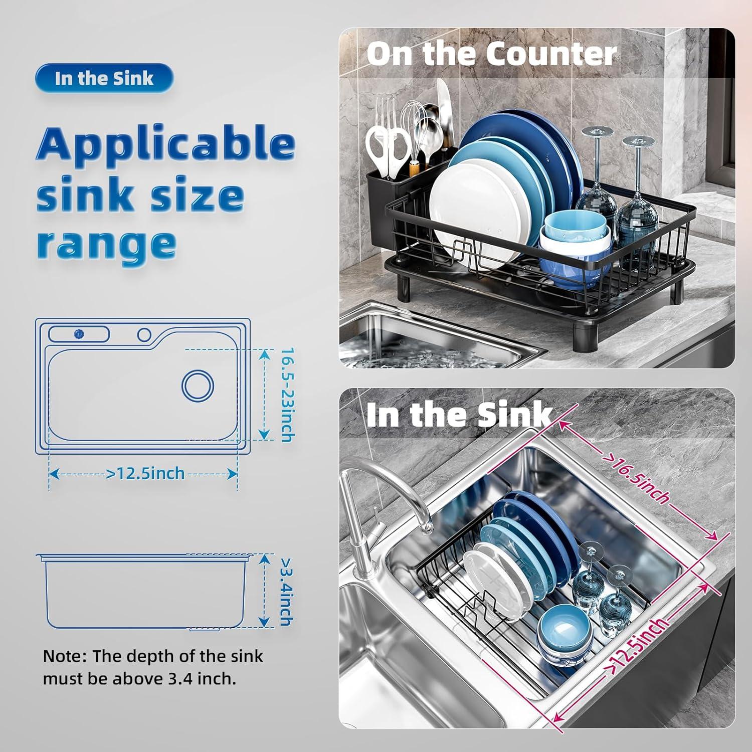 Escurridor de Platos GAOKASE Negro 27,94x38,1 cm Antioxidante