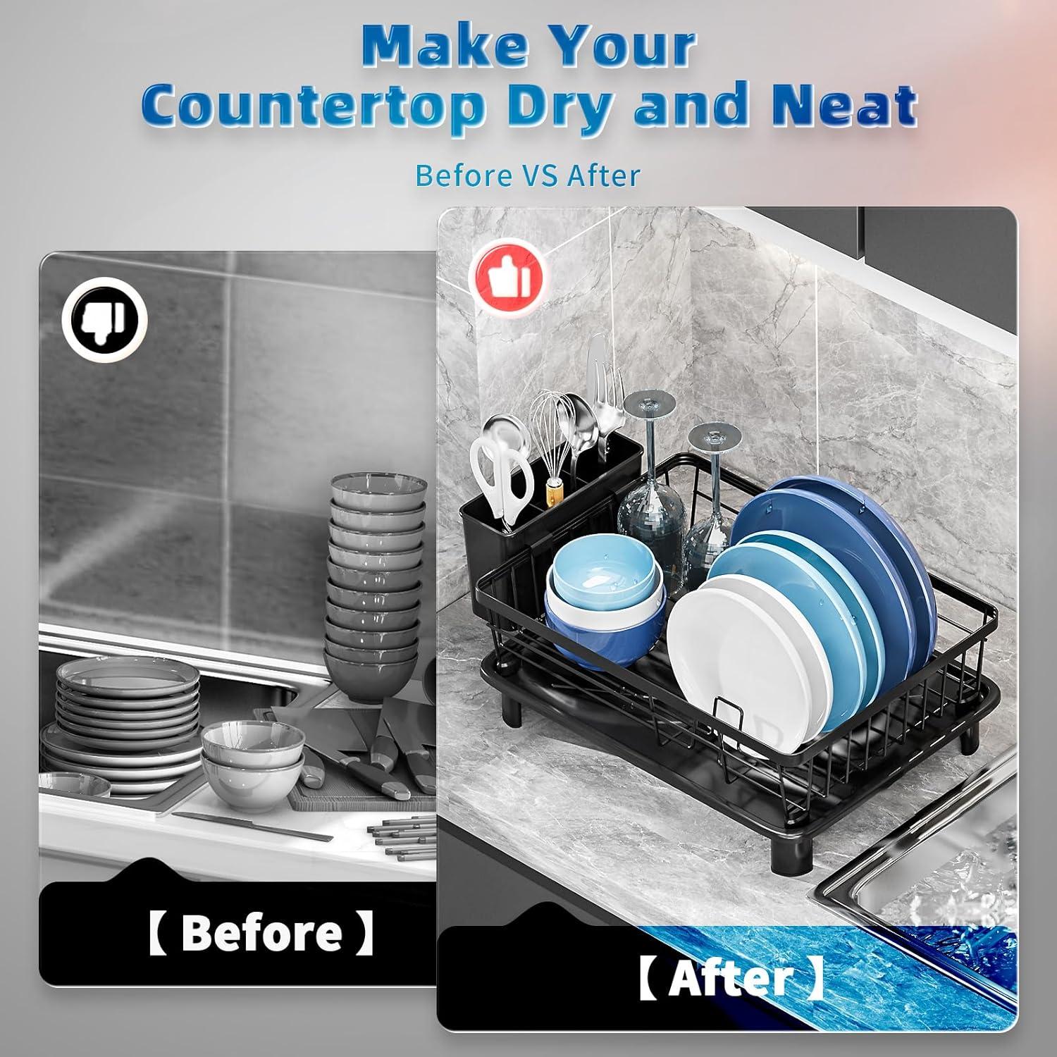 Escurridor de Platos GAOKASE Negro 27,94x38,1 cm Antioxidante