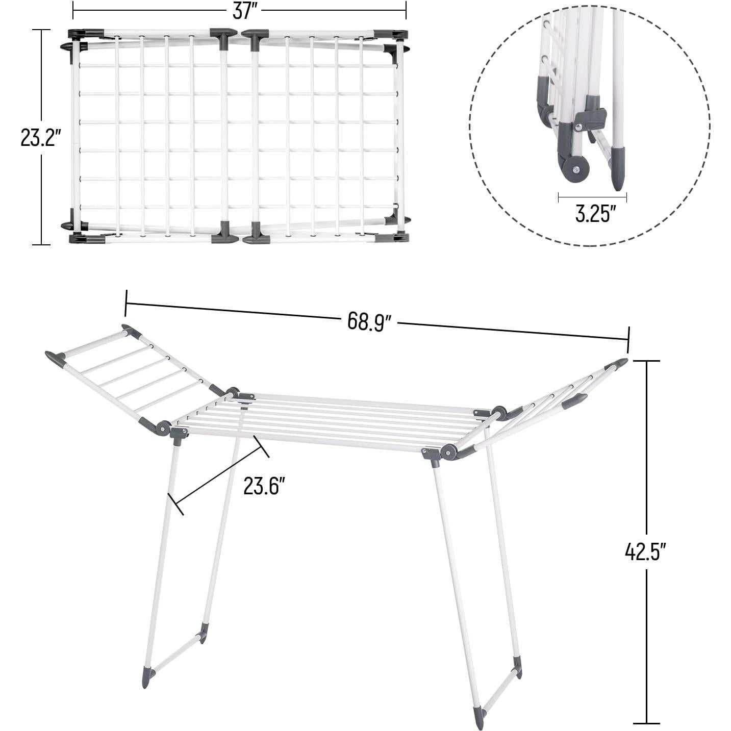 Estante Plegable para Secar Ropa YUBELLES 174,5x60x108 cm