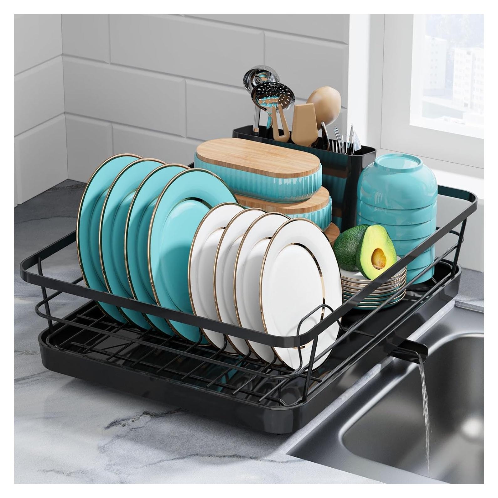 Escurridor de Platos Sakugi Acero Inoxidable Grande Negro