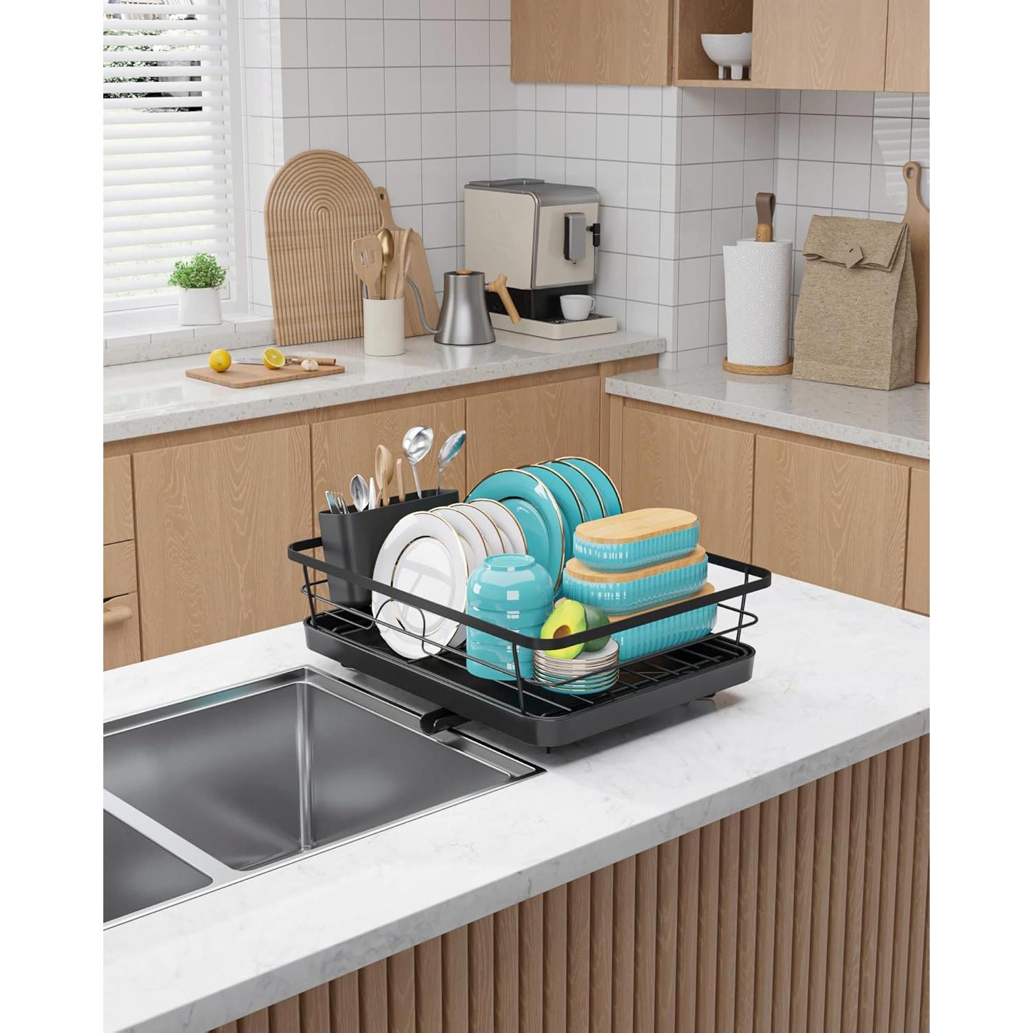 Escurridor de Platos Sakugi Acero Inoxidable Grande Negro